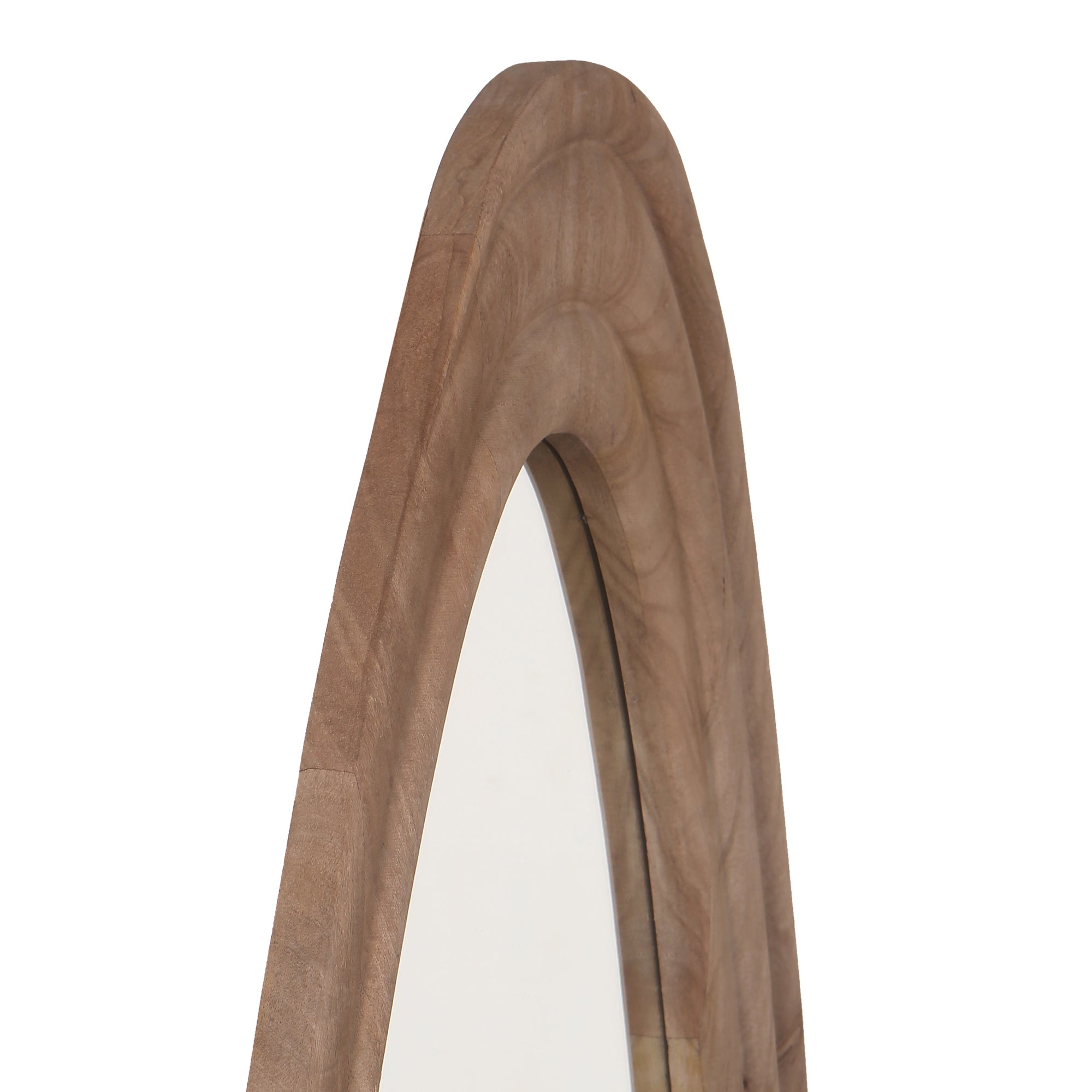 Santin Natural mango wood organic triangle mirror