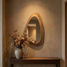 Santin Natural mango wood organic triangle mirror