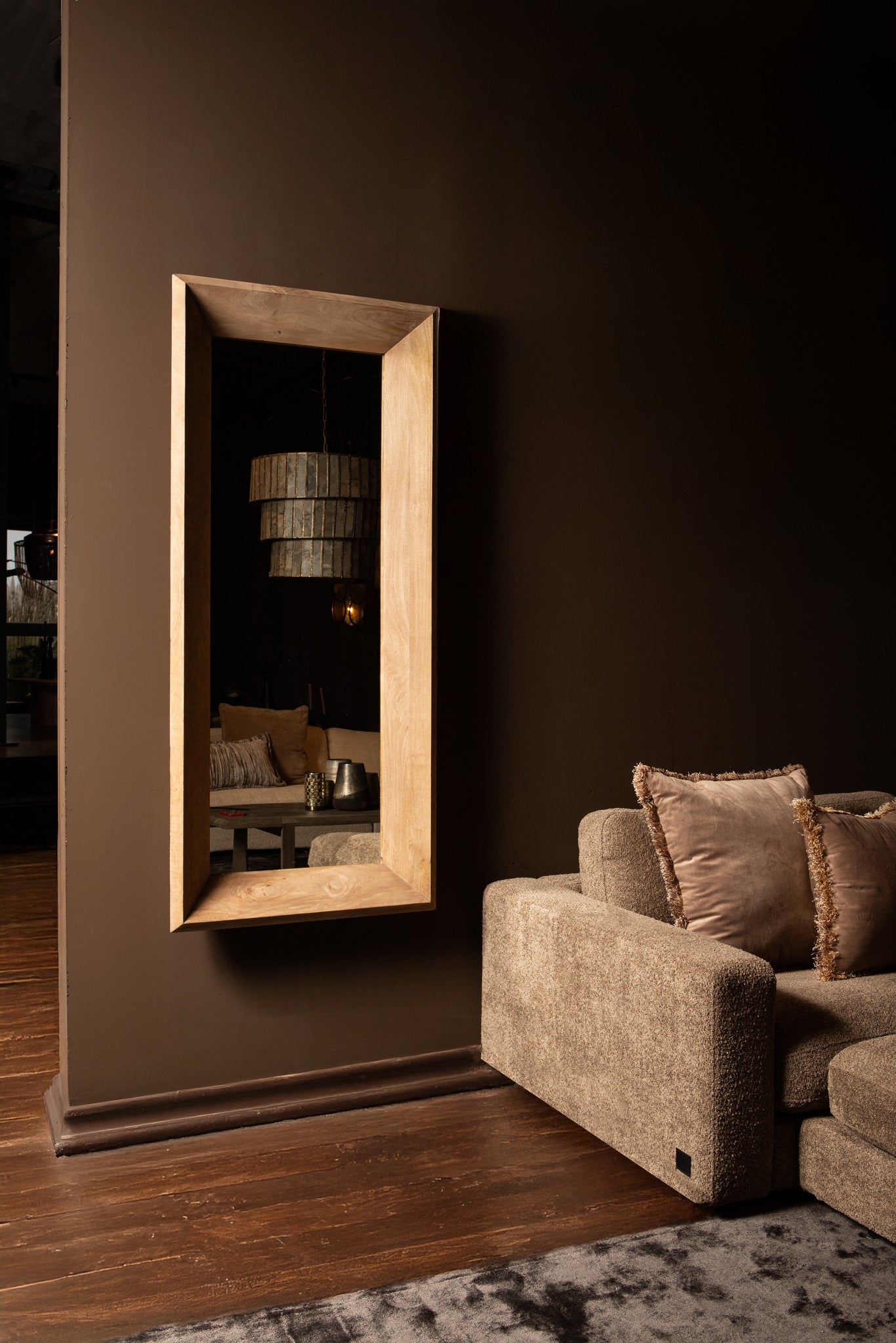 Nicka Natural mango wood rectangle mirror S