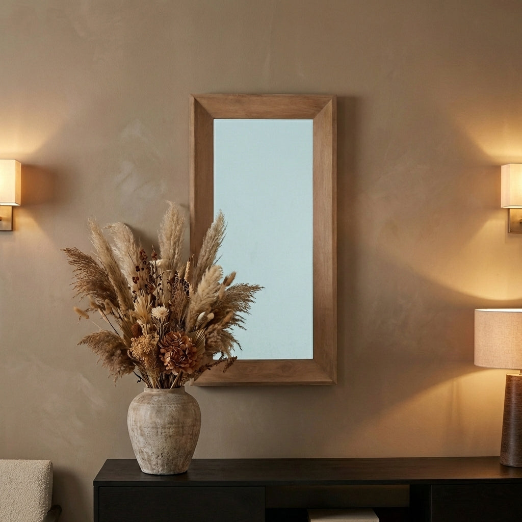 Nicka Natural mango wood rectangle mirror S