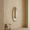 Serine Sand steel oval mirror small