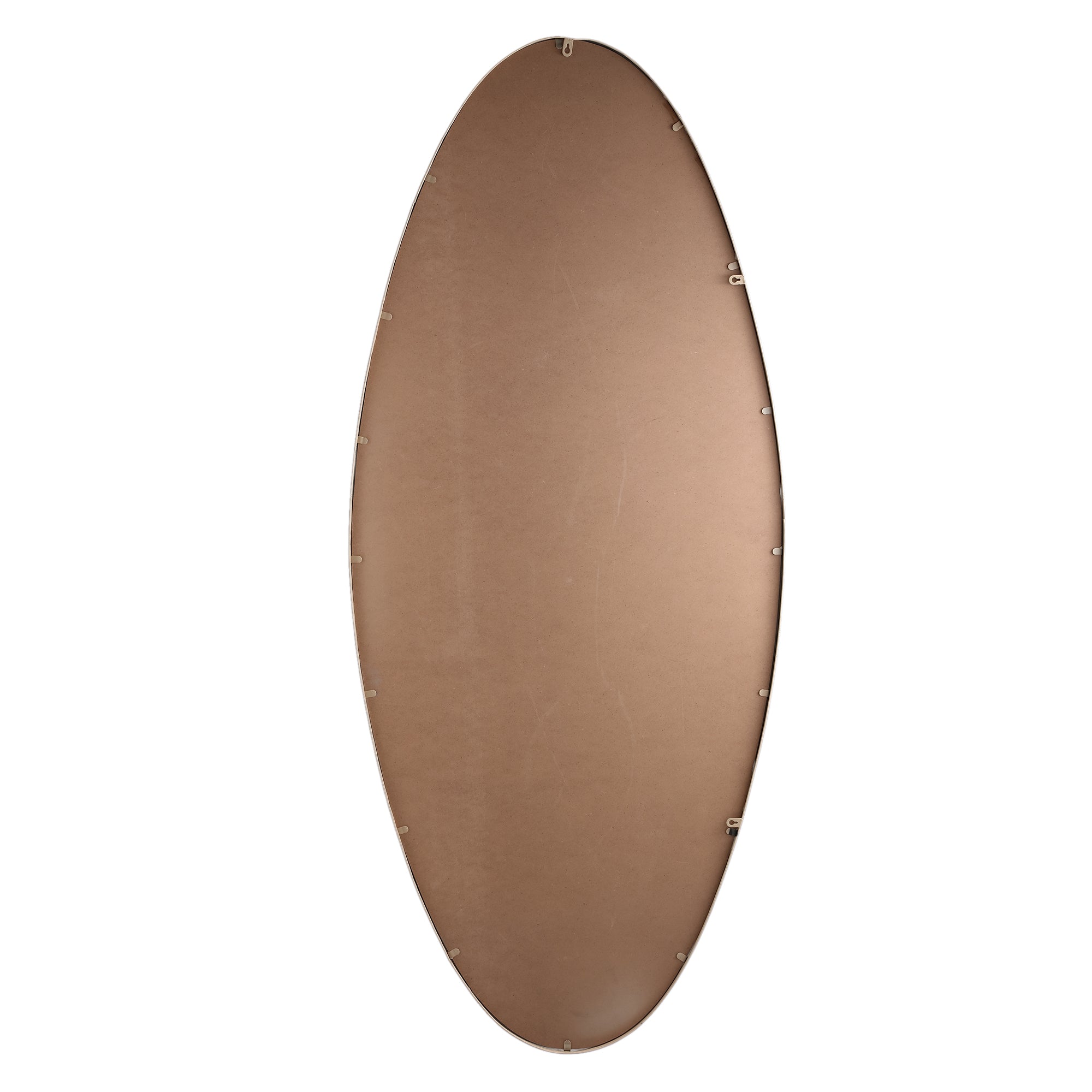 Serine Sand steel oval mirror large