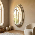 Miroir Serine — Blanc Acier Ovale Grand