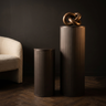 Piédestal Midda — Gris Foncé Acier Nervuré Set de 2 — Vue lifestyle