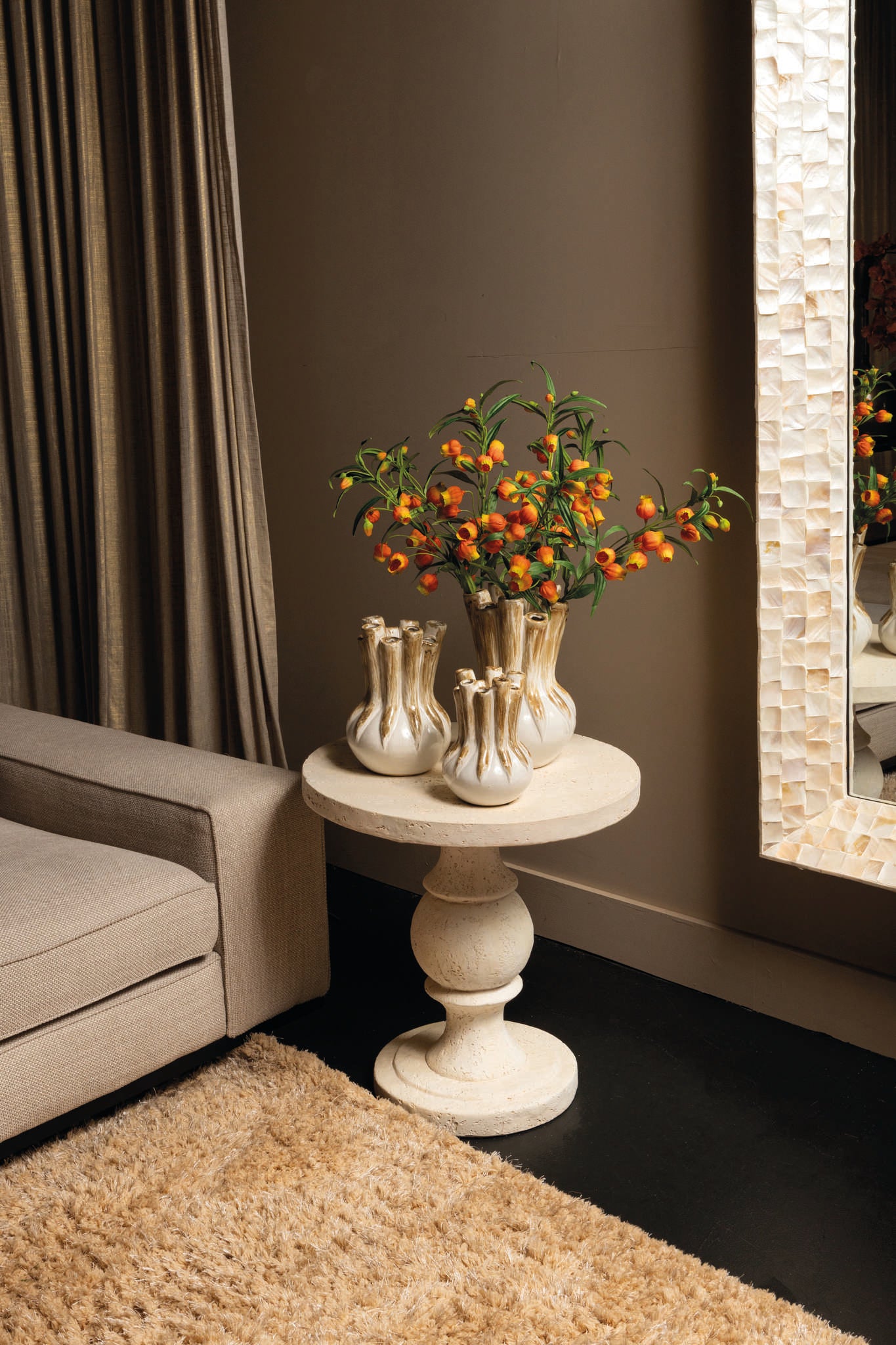 Muza Cream MgO round classic sidetable - Photo 2