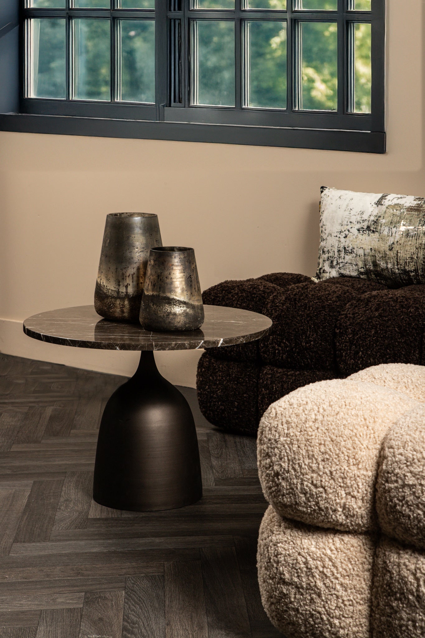 Patras side table brown marble - Photo 2