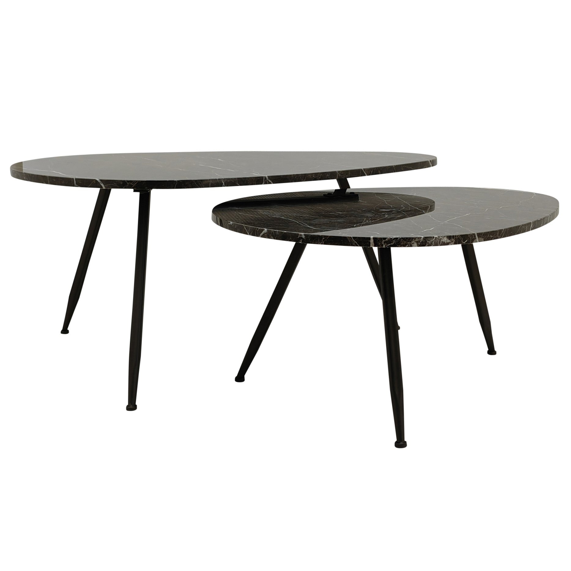 Veria set of 2 coffeetables brown marble - Photo 6