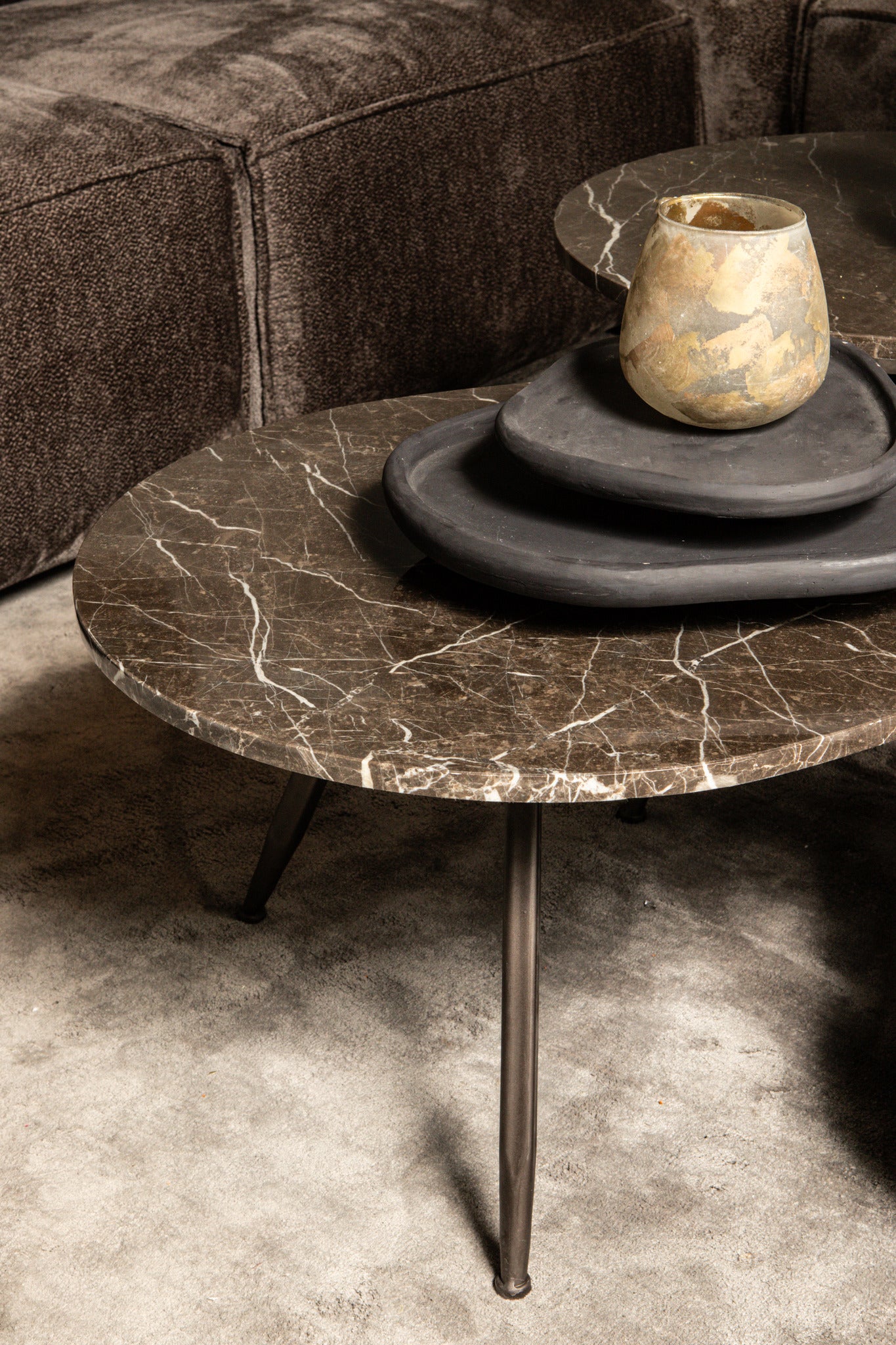Veria set of 2 coffeetables brown marble - Photo 5