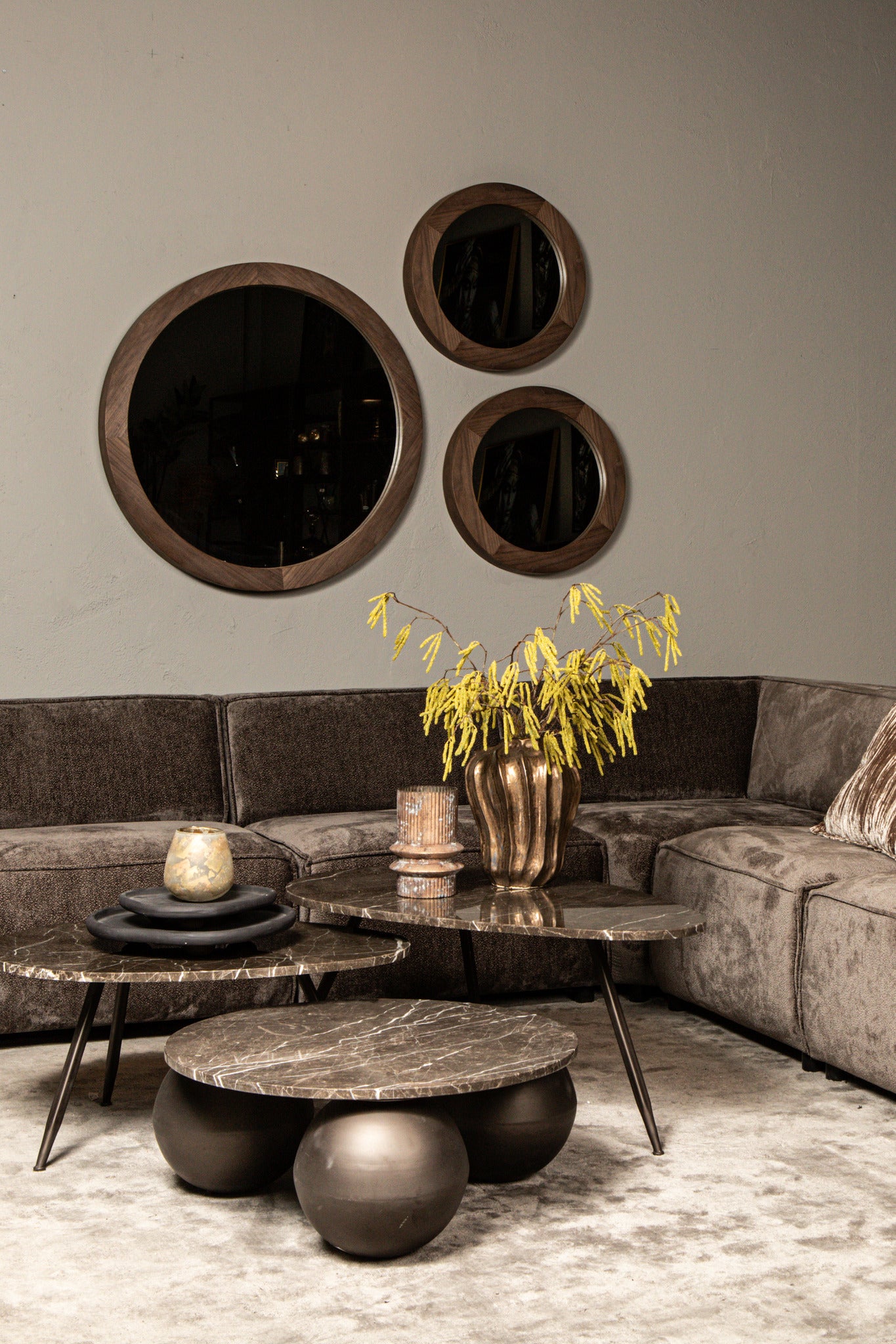 Veria set of 2 coffeetables brown marble - Photo 4