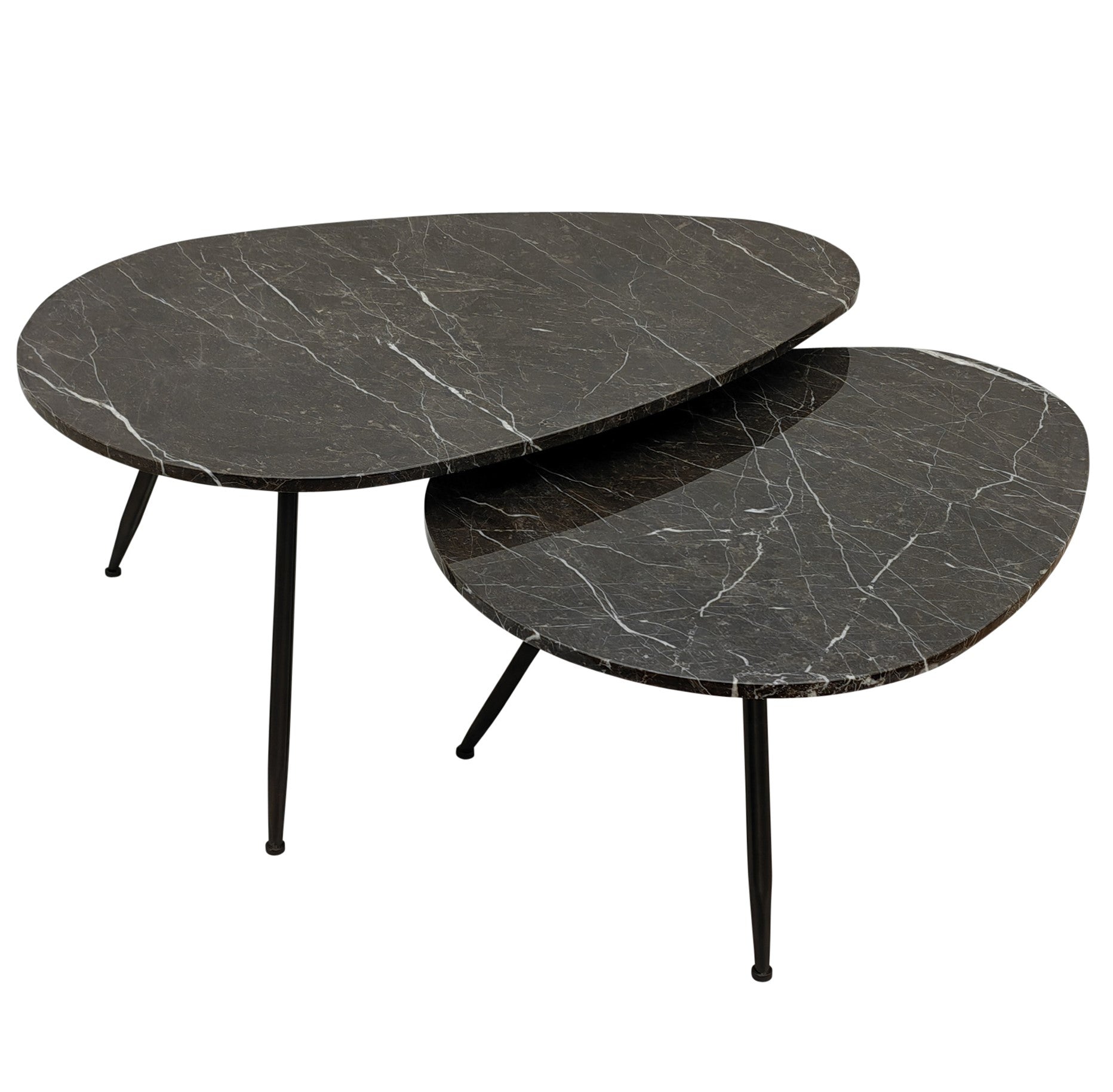 Veria set of 2 coffeetables brown marble - Photo 7