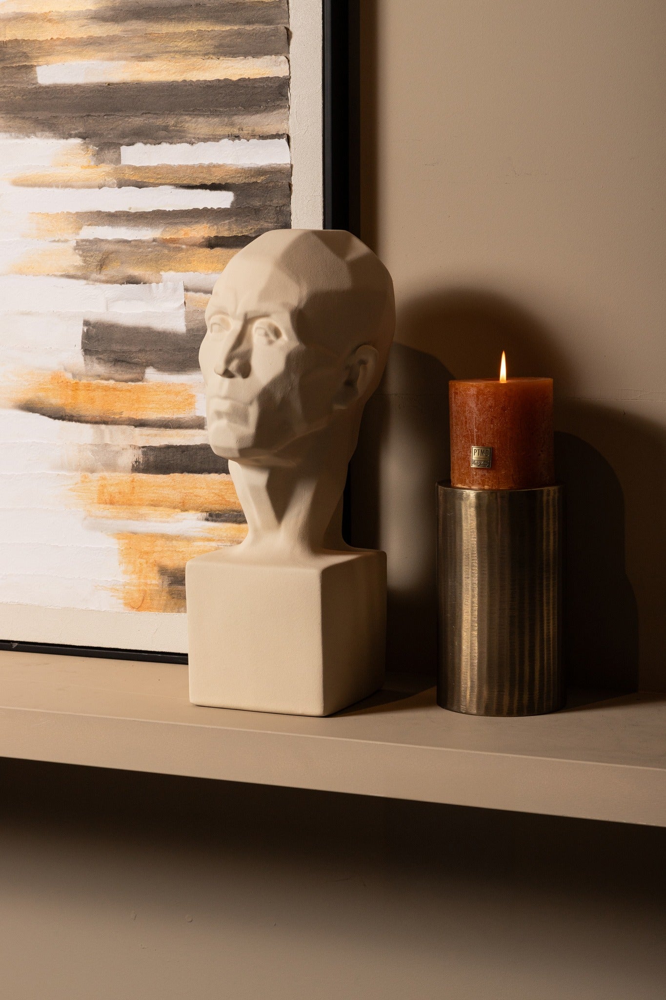 Dorin Taupe matt ceramic man shape statue