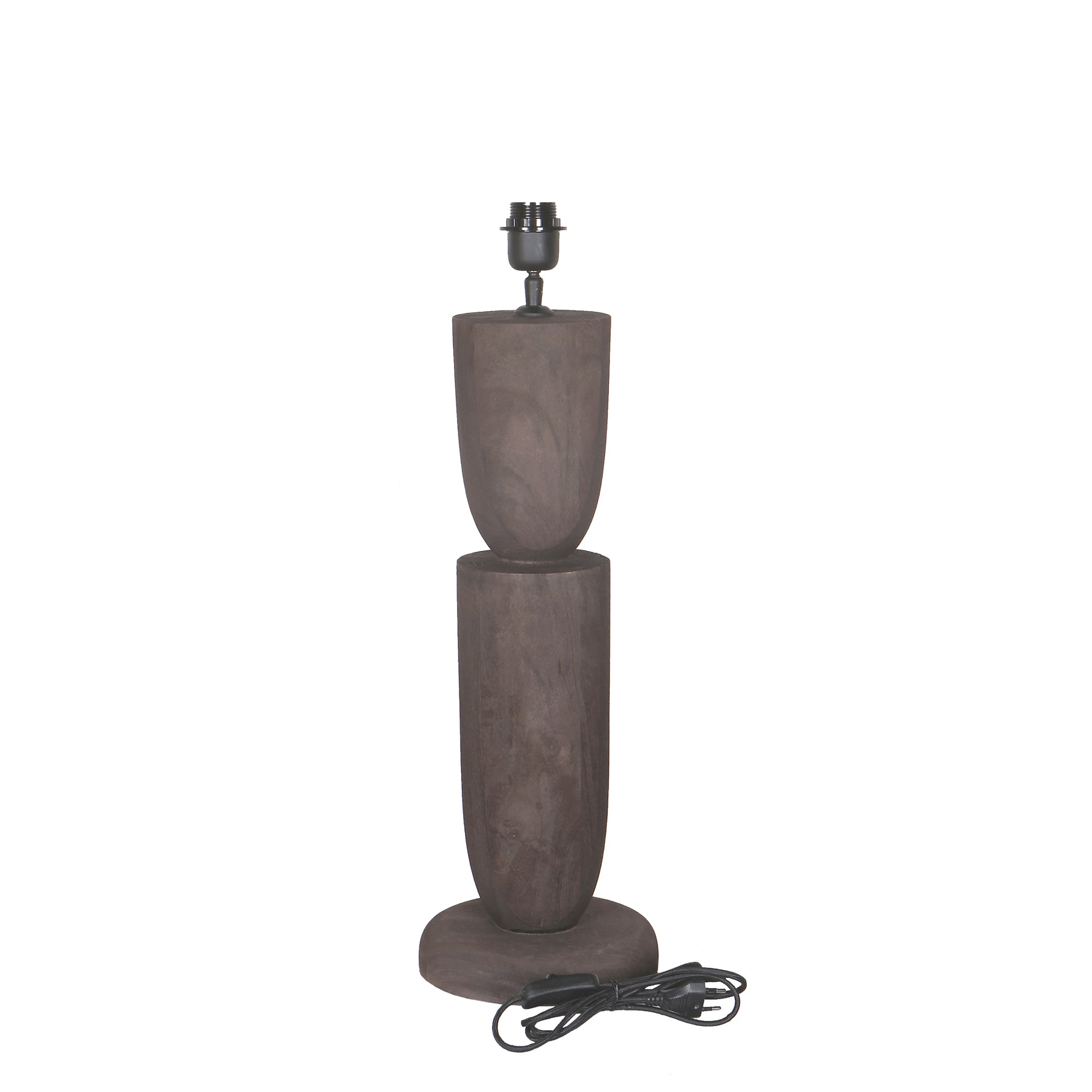 Lorinne Lampes de table en bois de manguier — Table Lamp Double - Marron