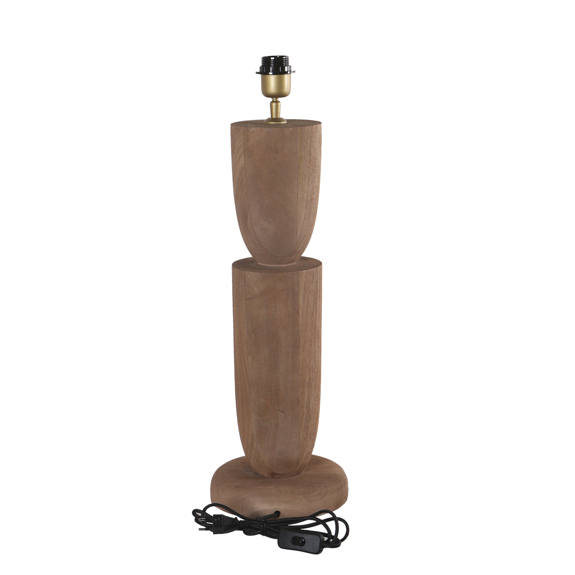 Lorinne Lampes de table en bois de manguier — Table Lamp Double - Naturel