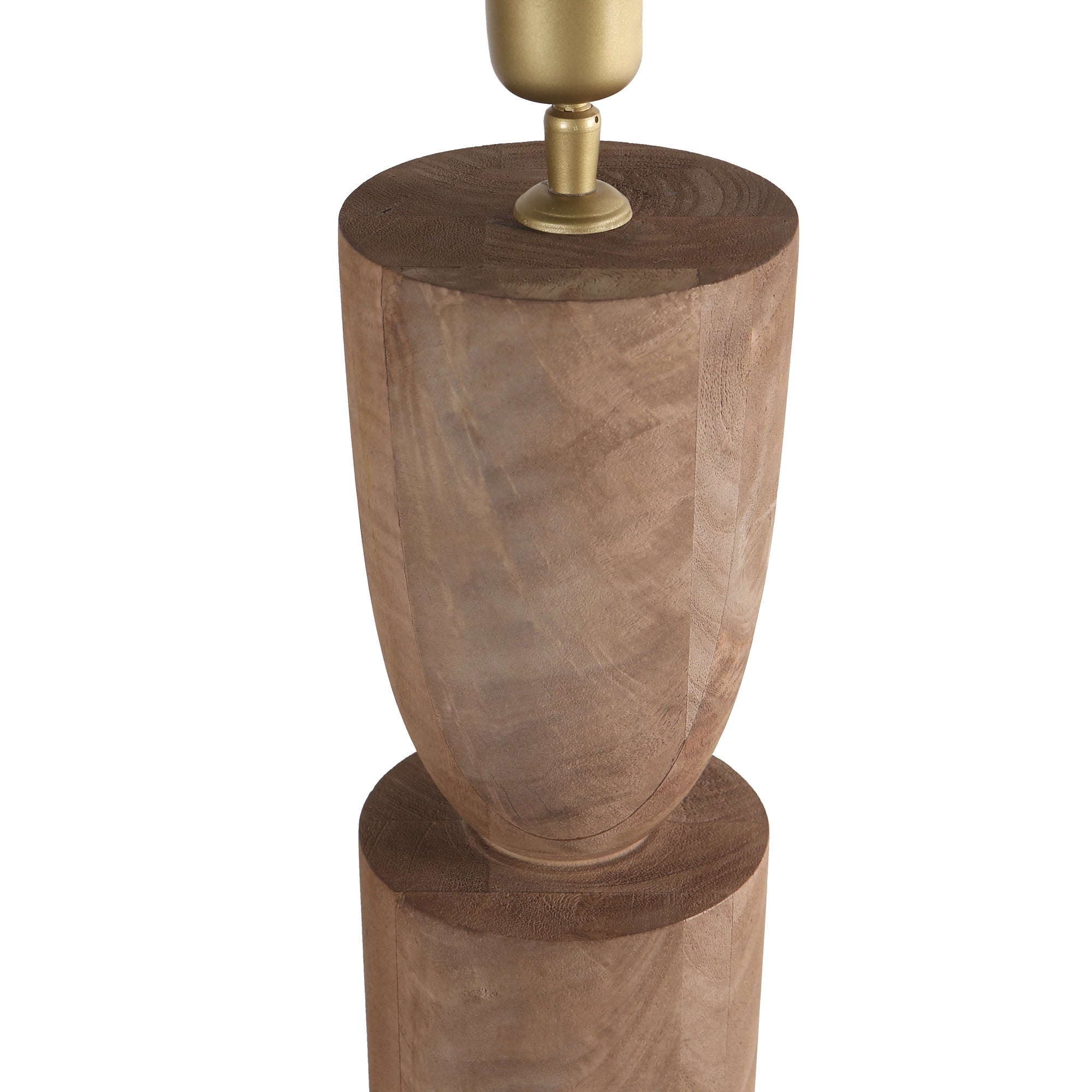 Lorinne Lampes de table en bois de manguier — Table Lamp Double - Naturel