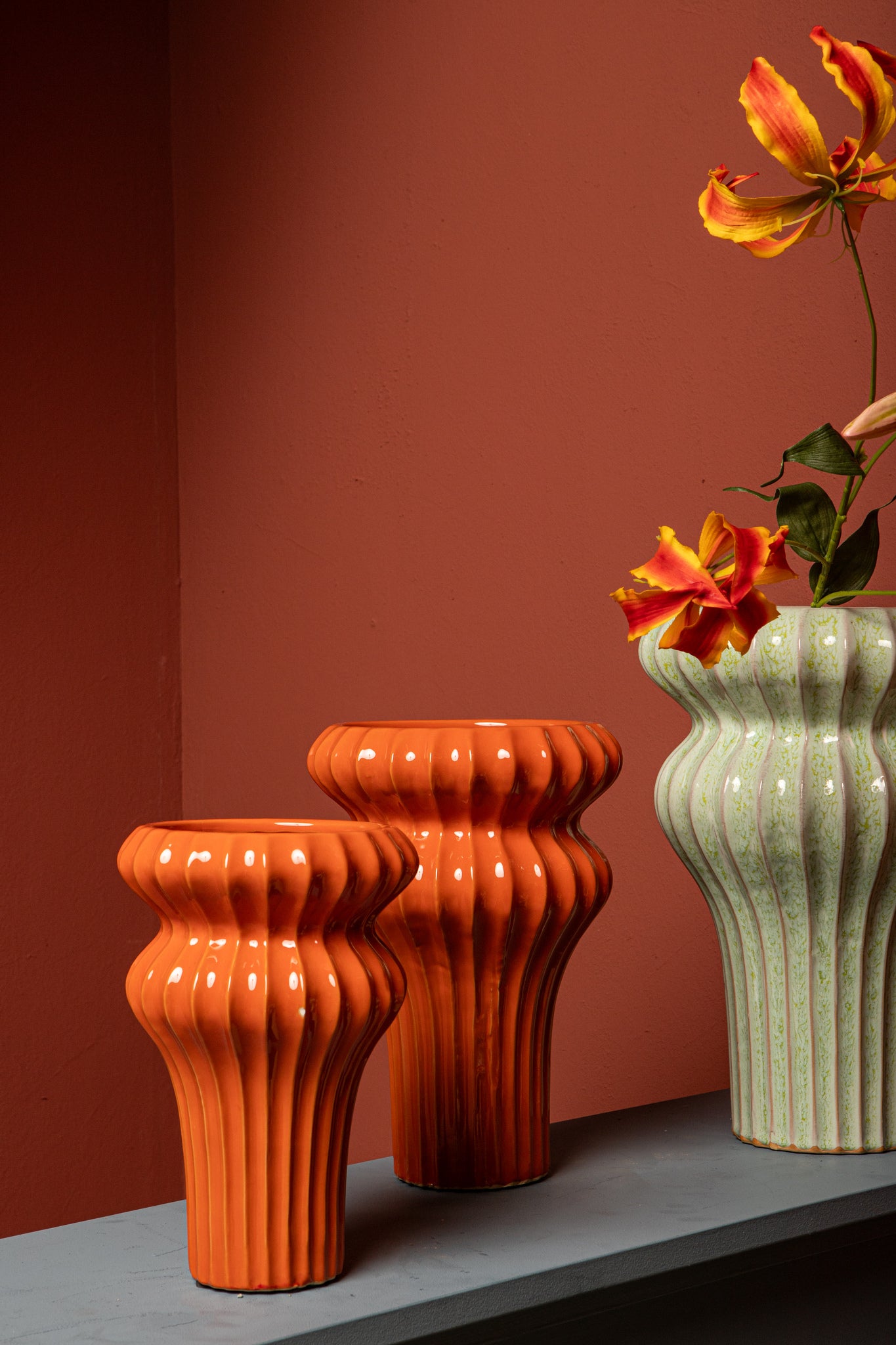 Glenna Pot en céramique - Orange