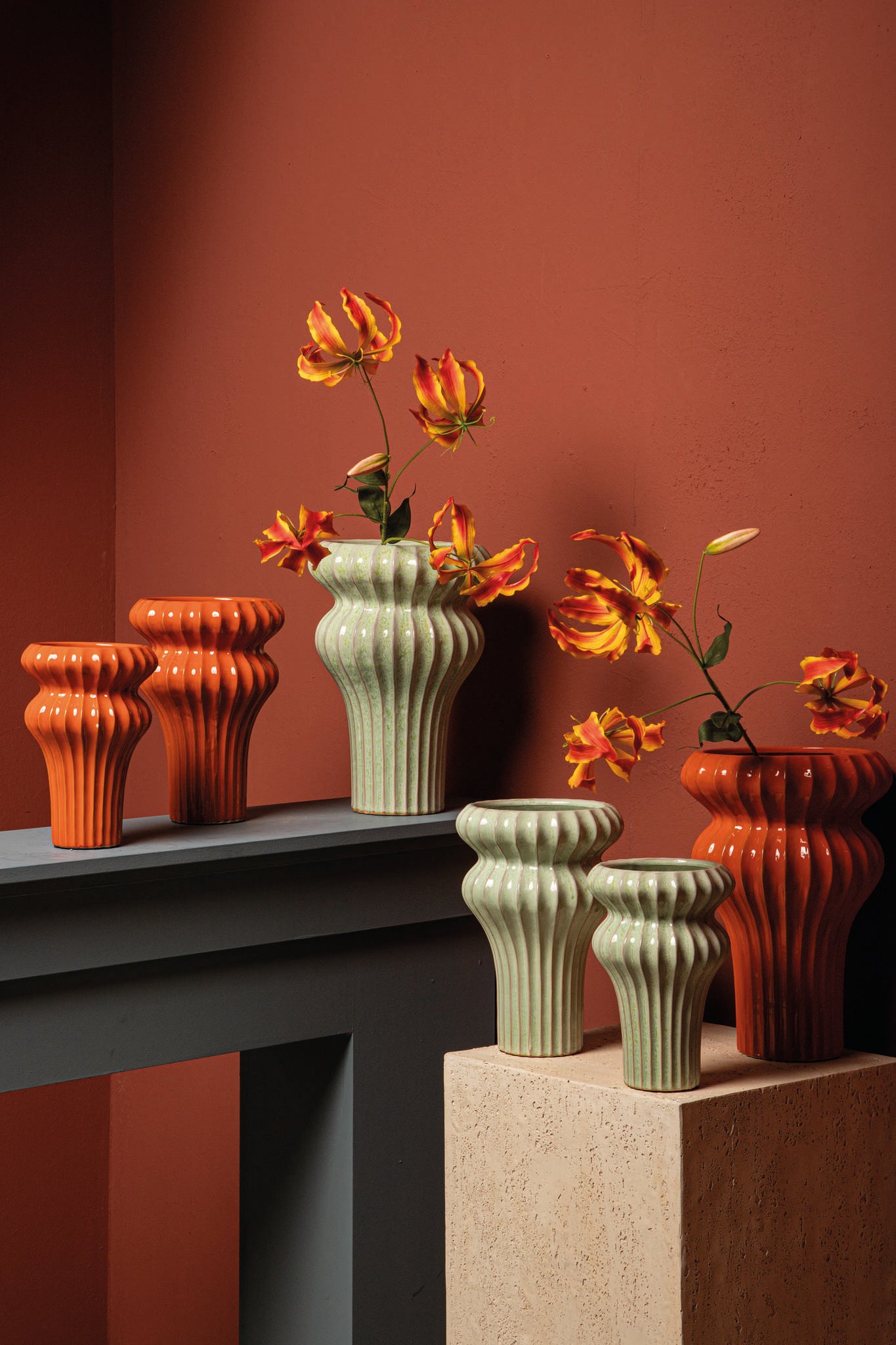 Glenna Pot en céramique - Orange