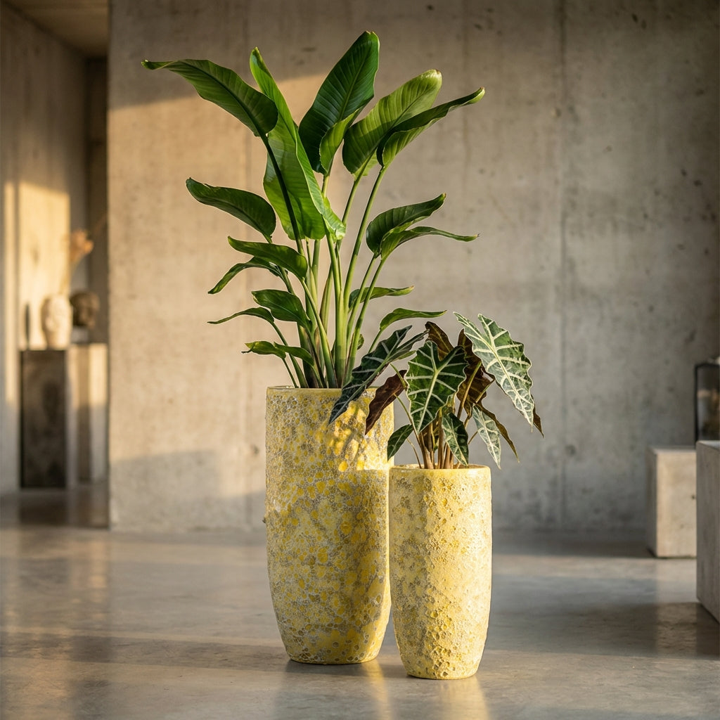Dezzel Pot en céramique - Jaune