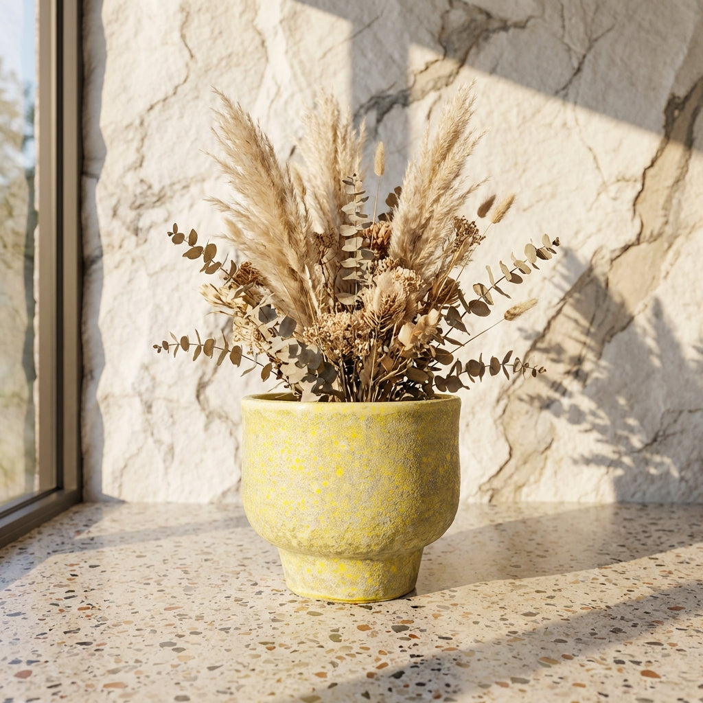 Sanish Pot en céramique - Jaune