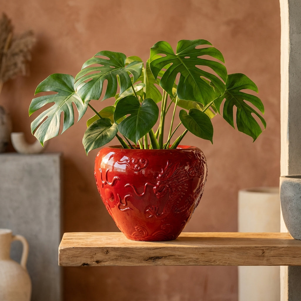 Terron Pot en céramique - Rouge