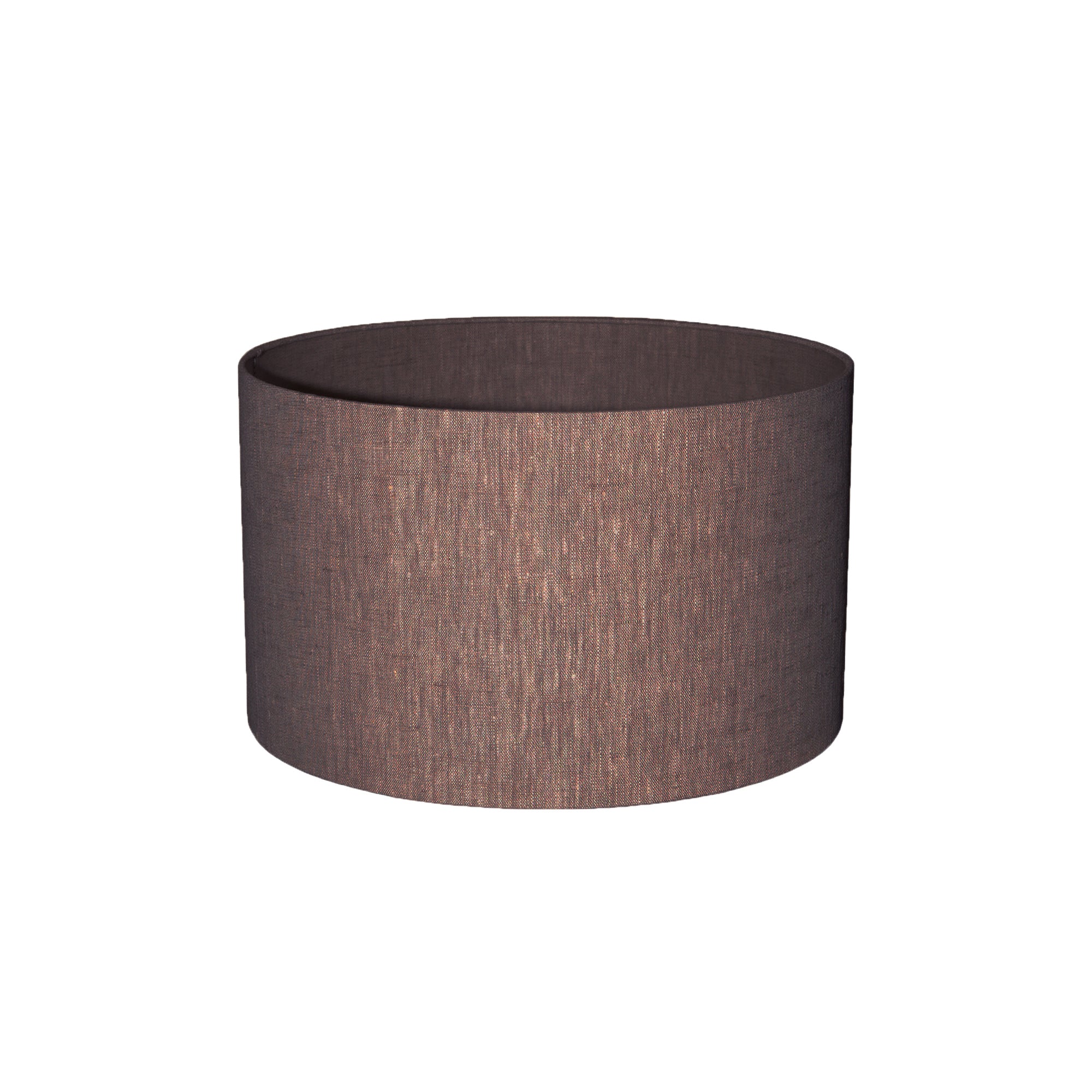 Rivvo Abat-jour — Cotton Linen Lampshade Round Low - Marron