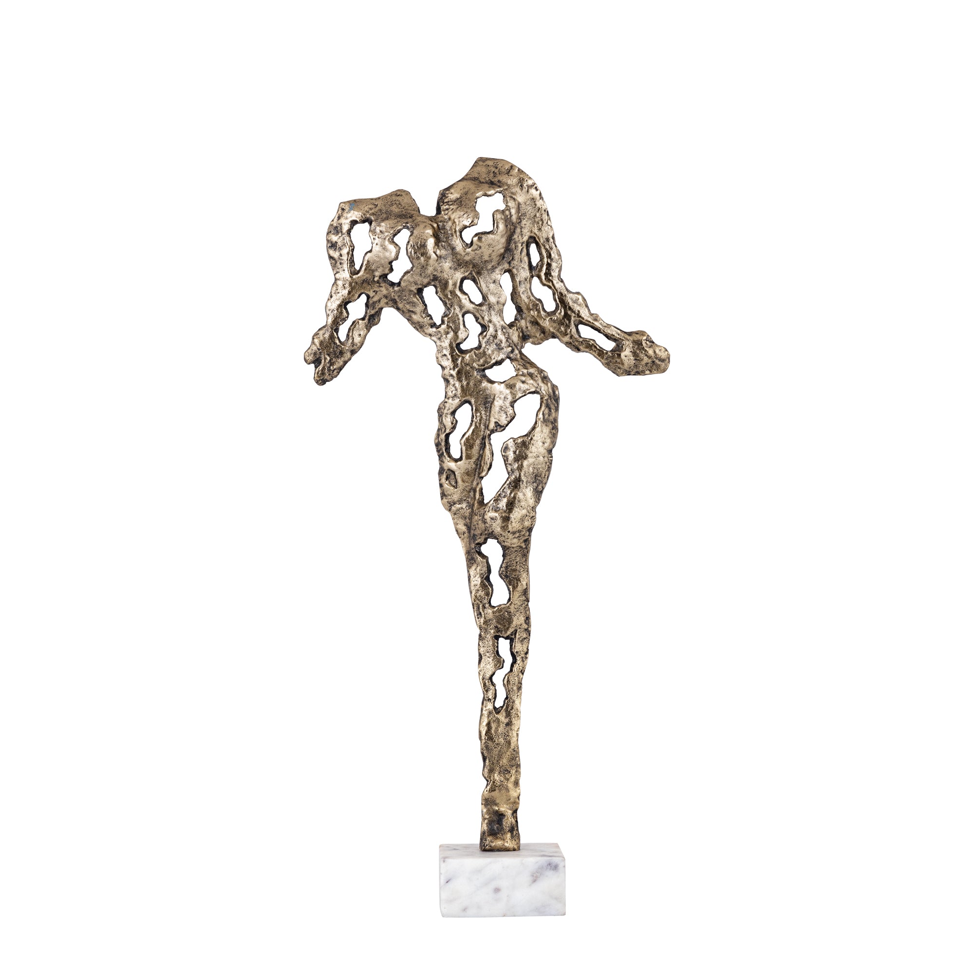 Tianna Antique Gold alu woman statue marble base S