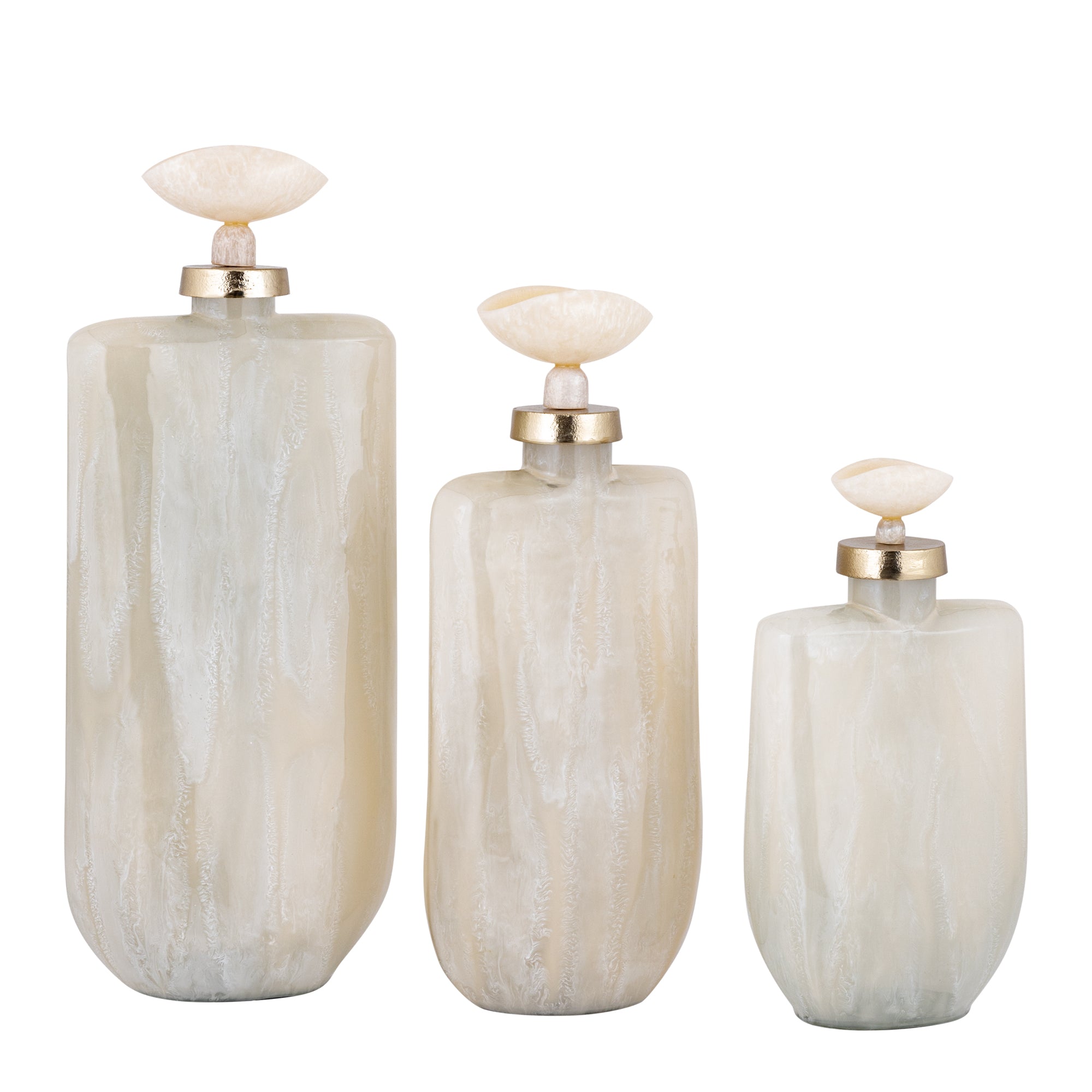 Aliza Pearl glass bottle statue with shell lid M