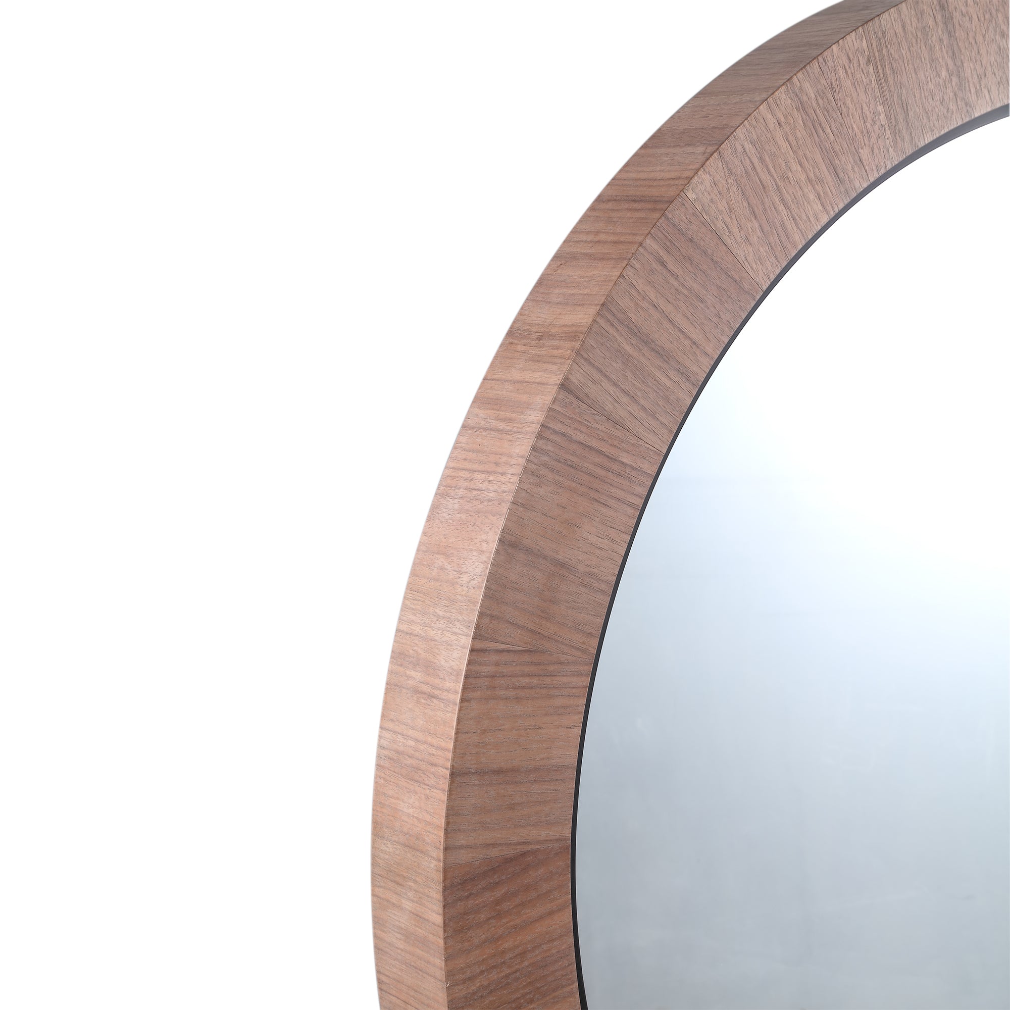 Tiess Natural round wooden veneer mirror small