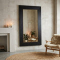 Miroir Tiess — Noir Bois Placage Rectangulaire Or Rebord L