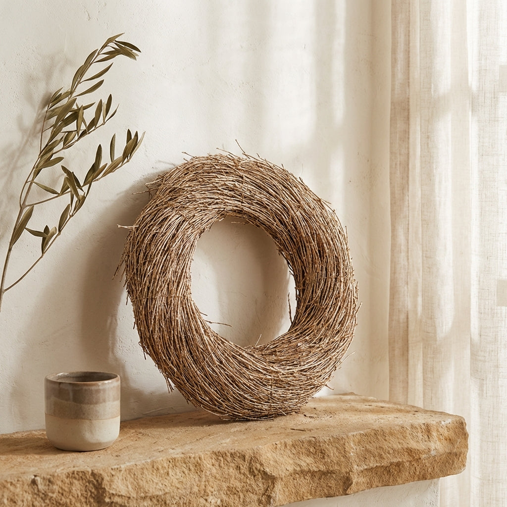 Fenja Champagne glitter bamboo wreath S