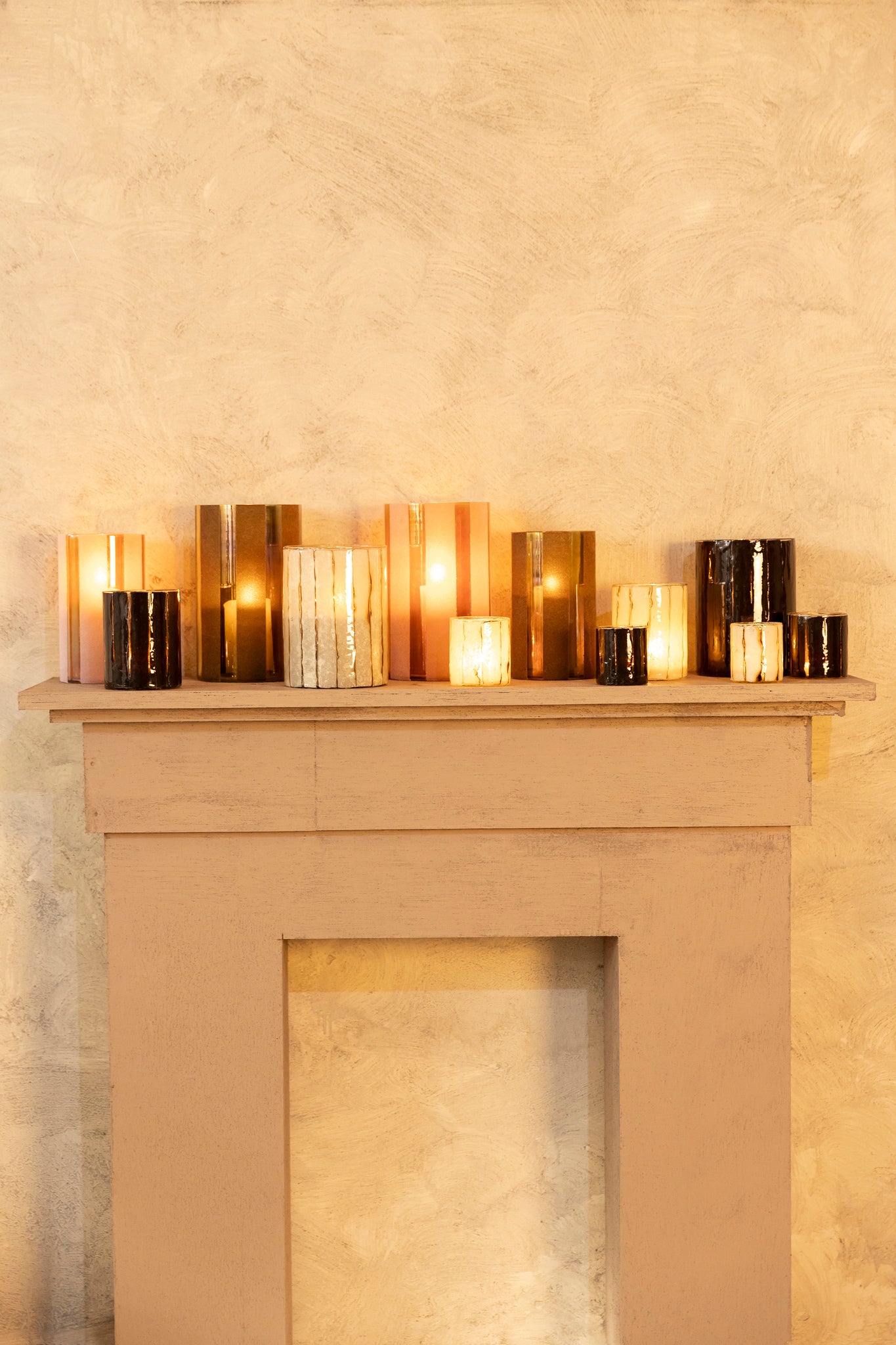 Danya Bougeoirs en verre - Marron