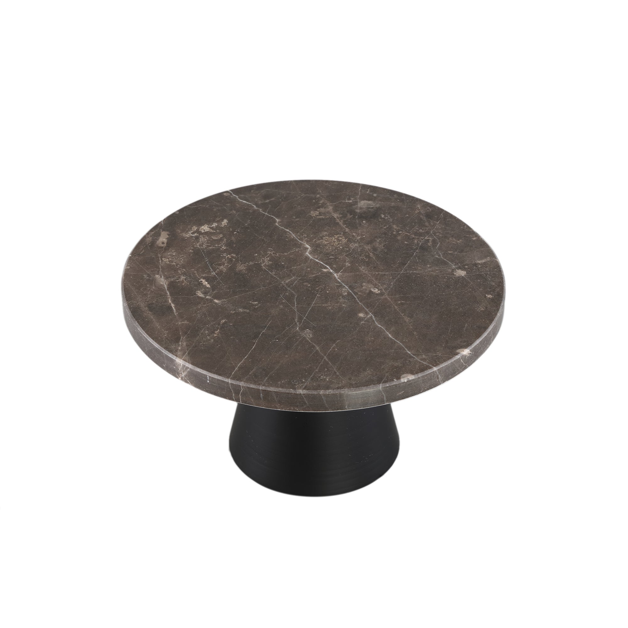 Bridgere Grey marble display on iron cone base
