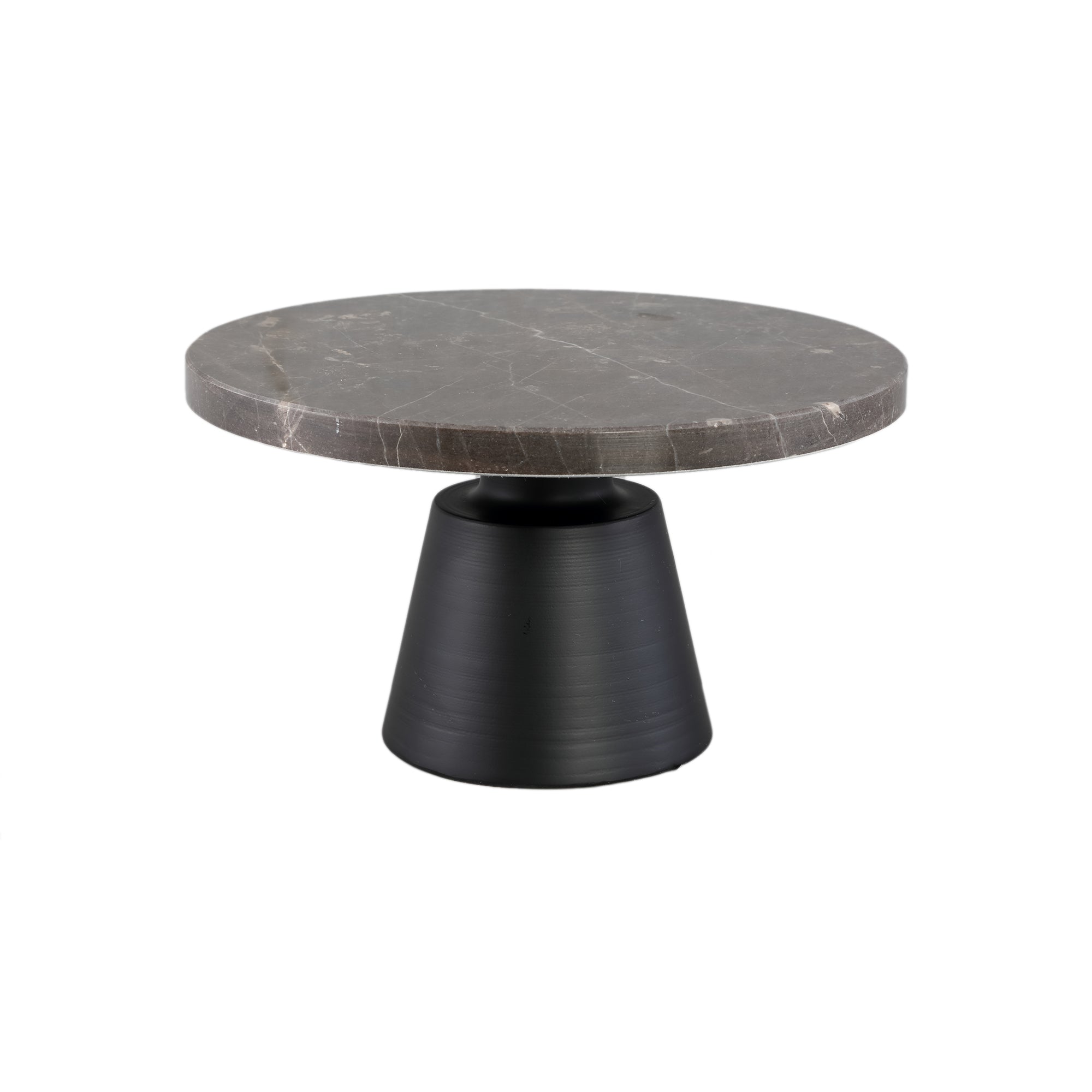 Bridgere Grey marble display on iron cone base