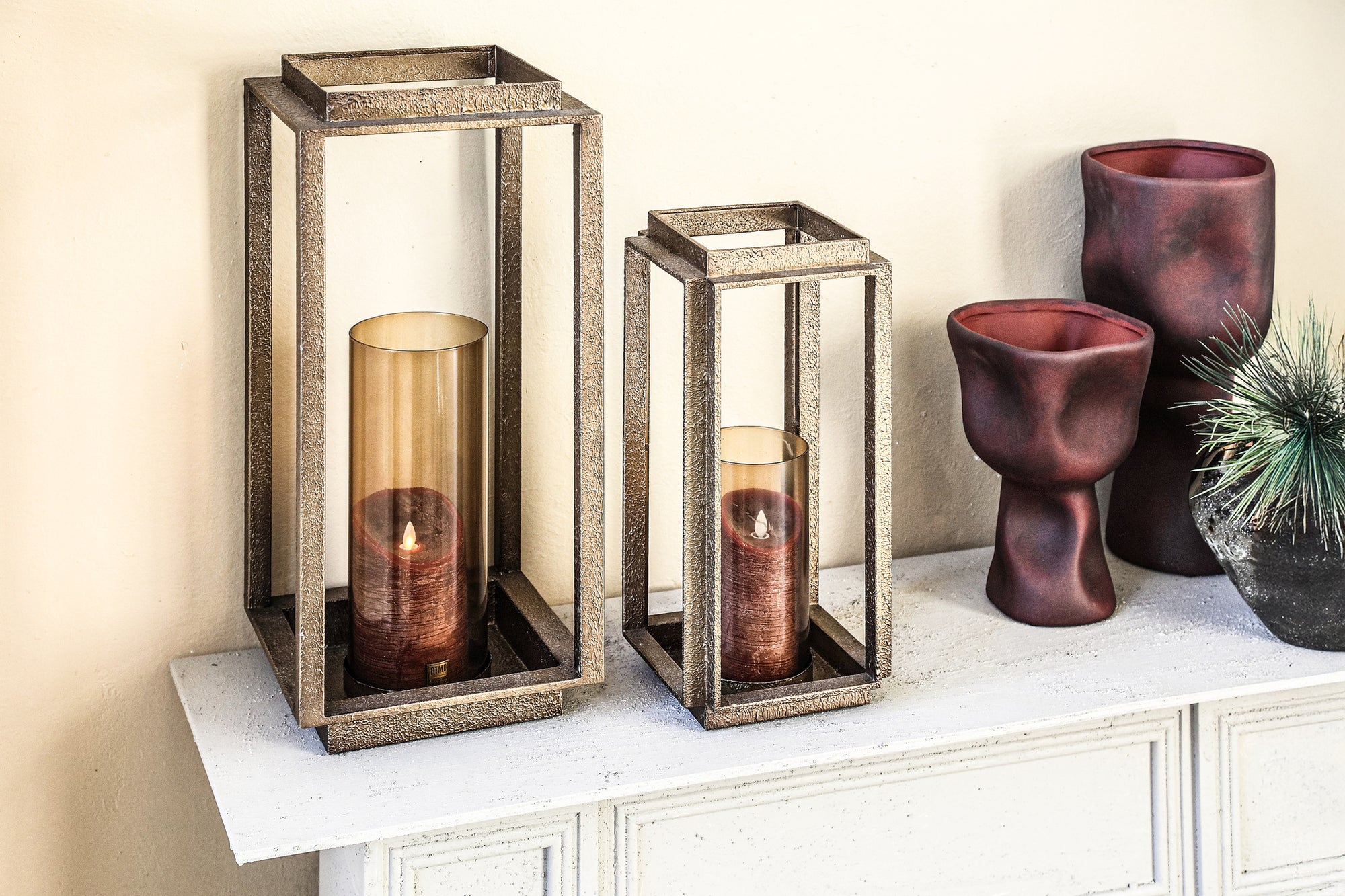 Maciej Bougeoirs en verre - Bronze