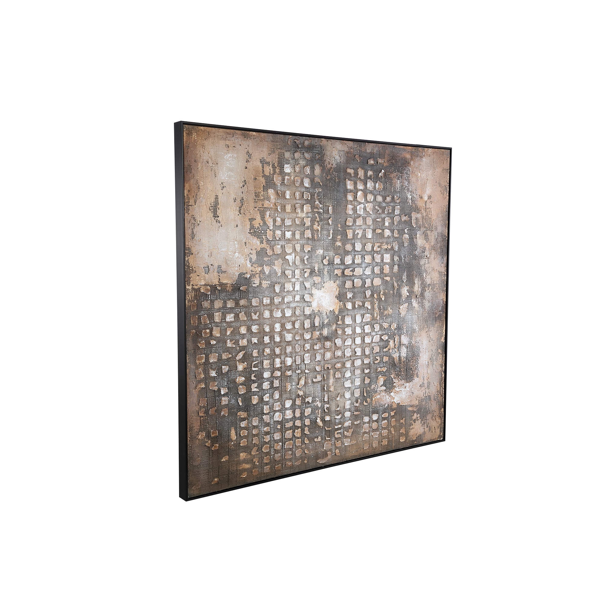 Pathe Brown canvas painting rough pattern square