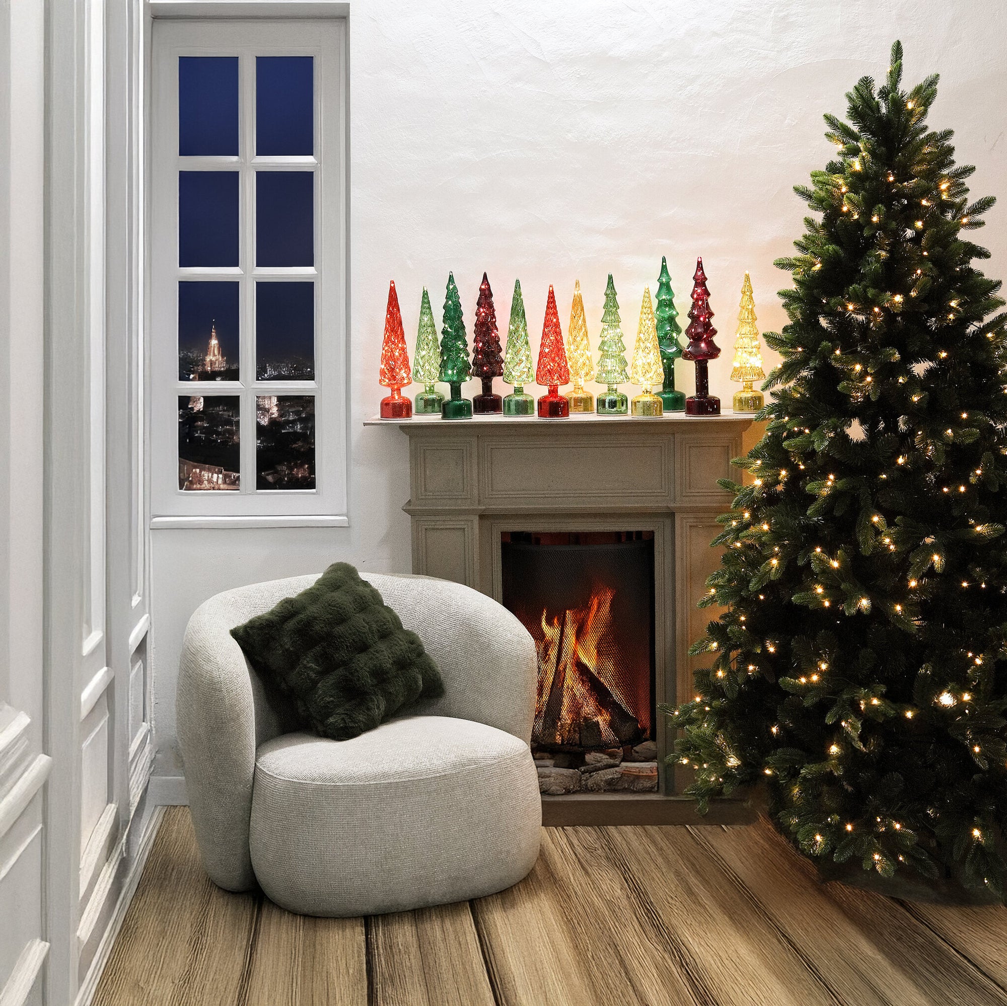 Noran Lampes LED en verre — Moving Tree Led Light Swirl - Or