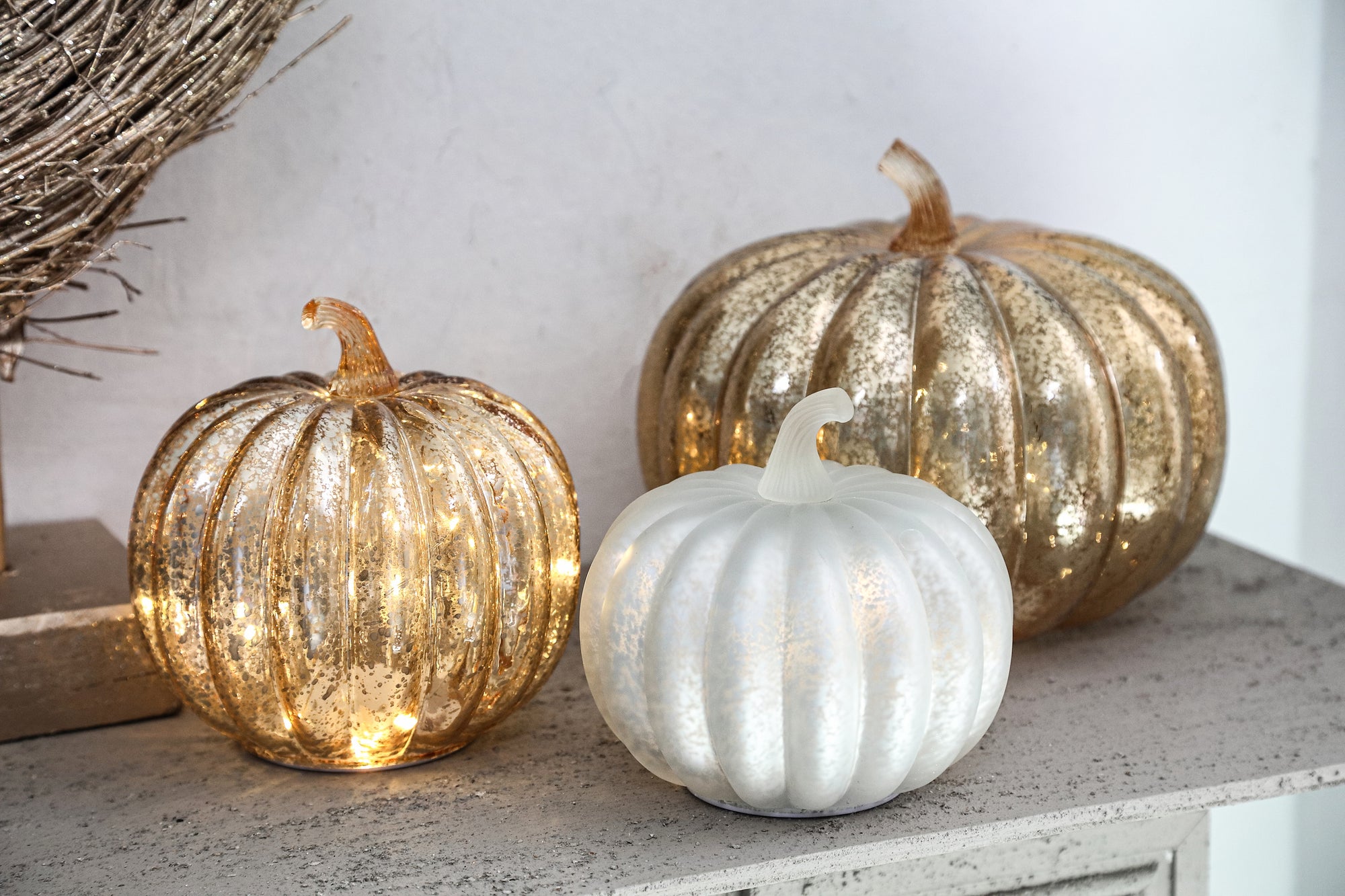 Pumpa Lampes LED en verre - Or