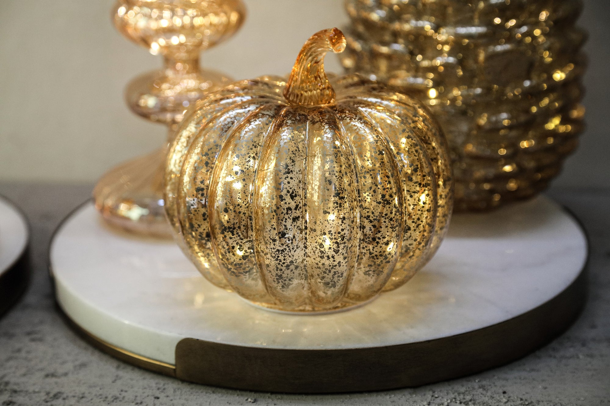 Pumpa Lampes LED en verre - Or