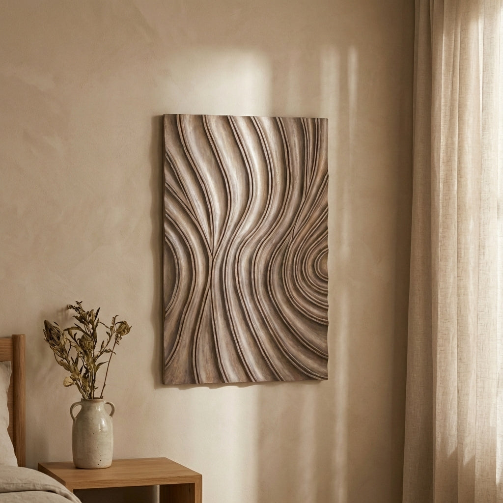Reddie Brown shiny MDF wavvy wallpanel rectangle S