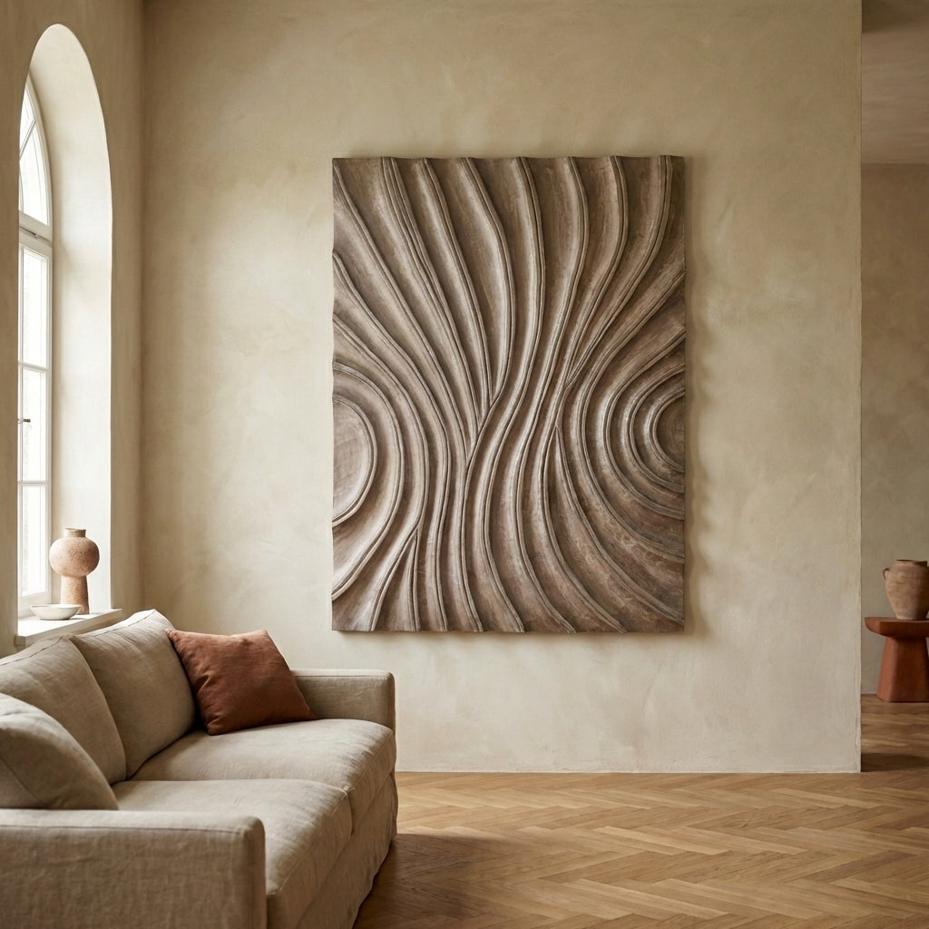 Reddie Brown shiny MDF wavvy wallpanel rectangle M