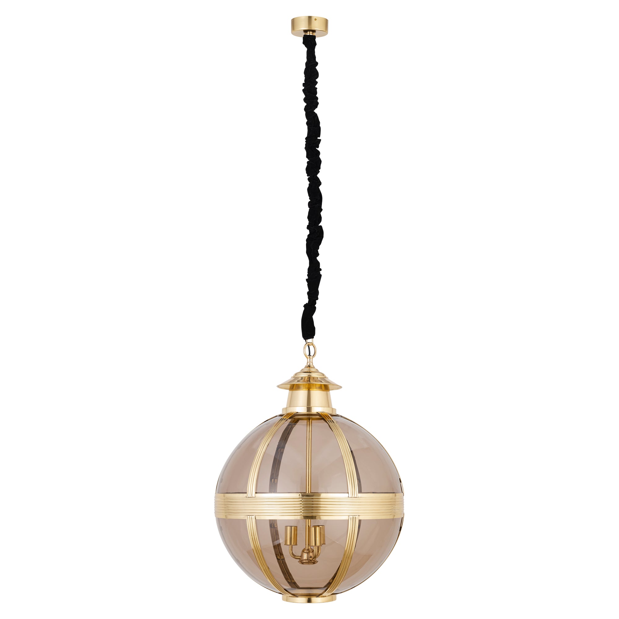 Mikk Lustres en verre — Antique Luster Hanging Lamp Rnd - Laiton
