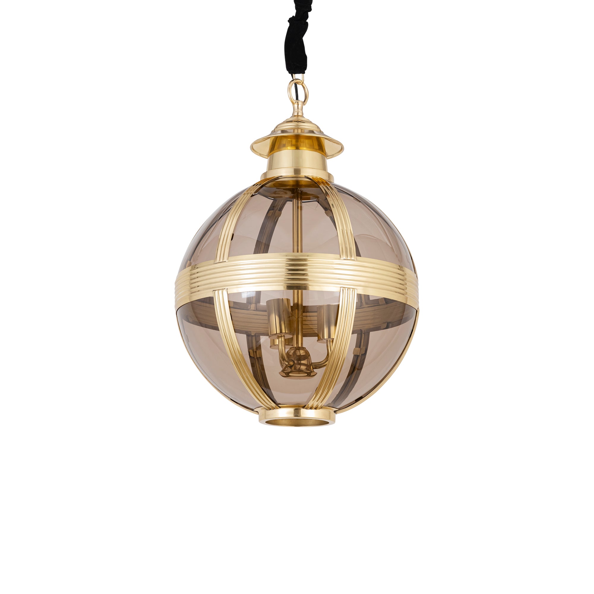 Mikk Lustres en verre — Antique Luster Hanging Lamp Rnd - Laiton