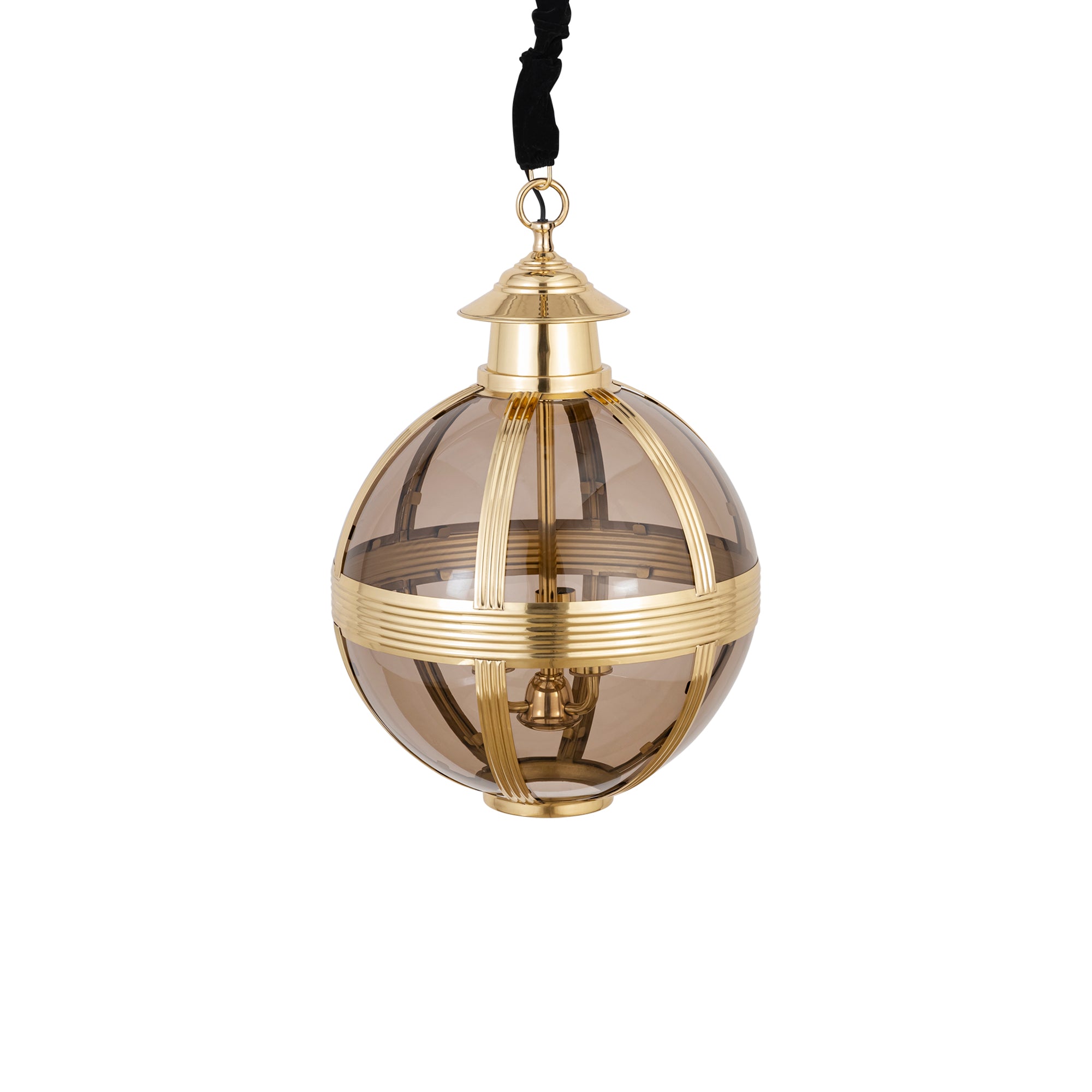 Mikk Lustres en verre — Antique Luster Hanging Lamp Rnd - Laiton