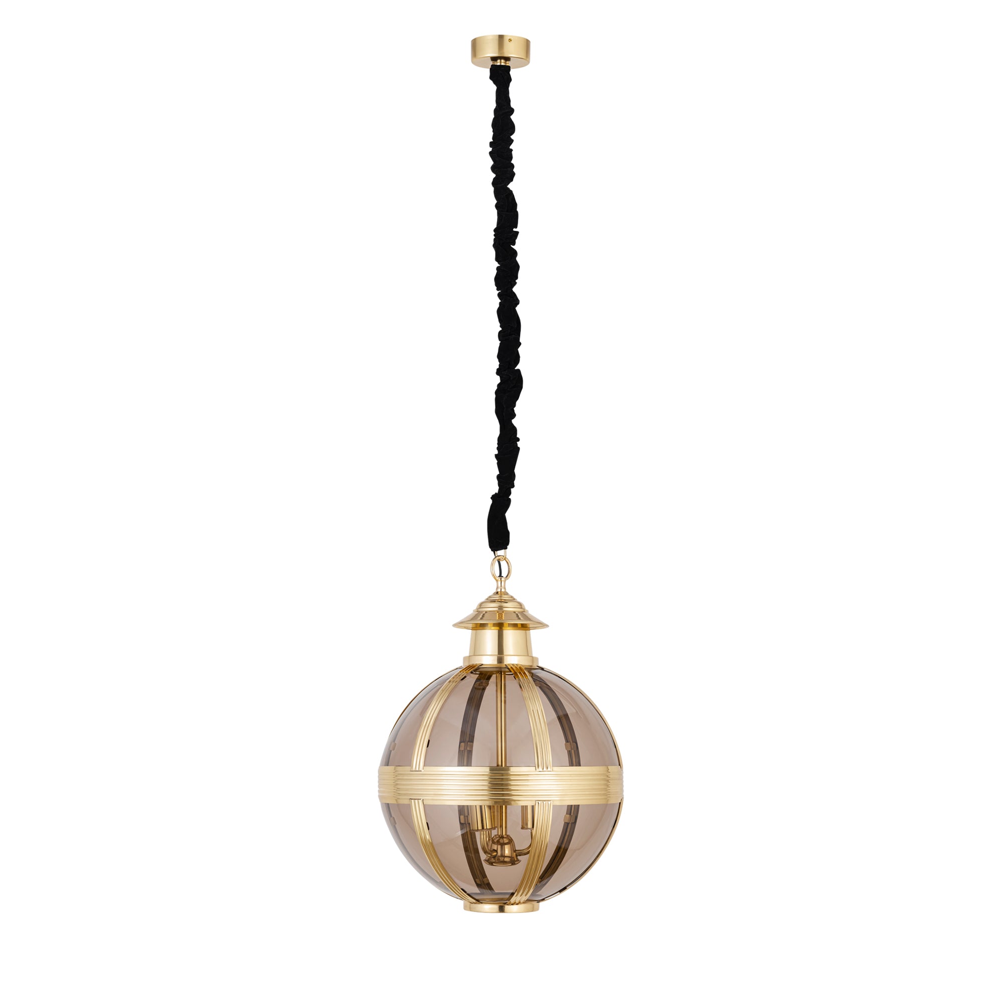 Mikk Lustres en verre — Antique Luster Hanging Lamp Rnd - Laiton