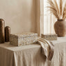 Jemma Champagne rect capiz wooden storage box S/2