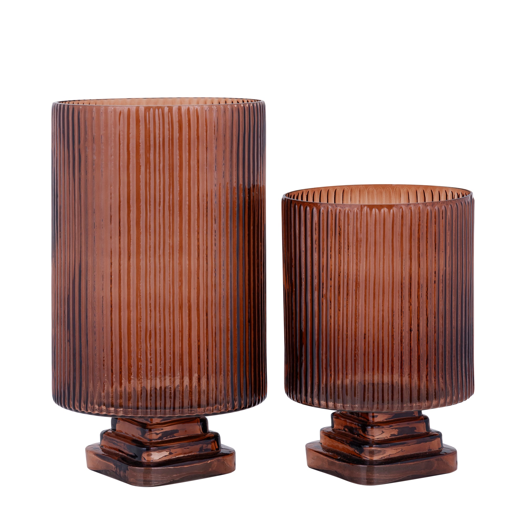 Lontey Bougeoirs en verre - Marron