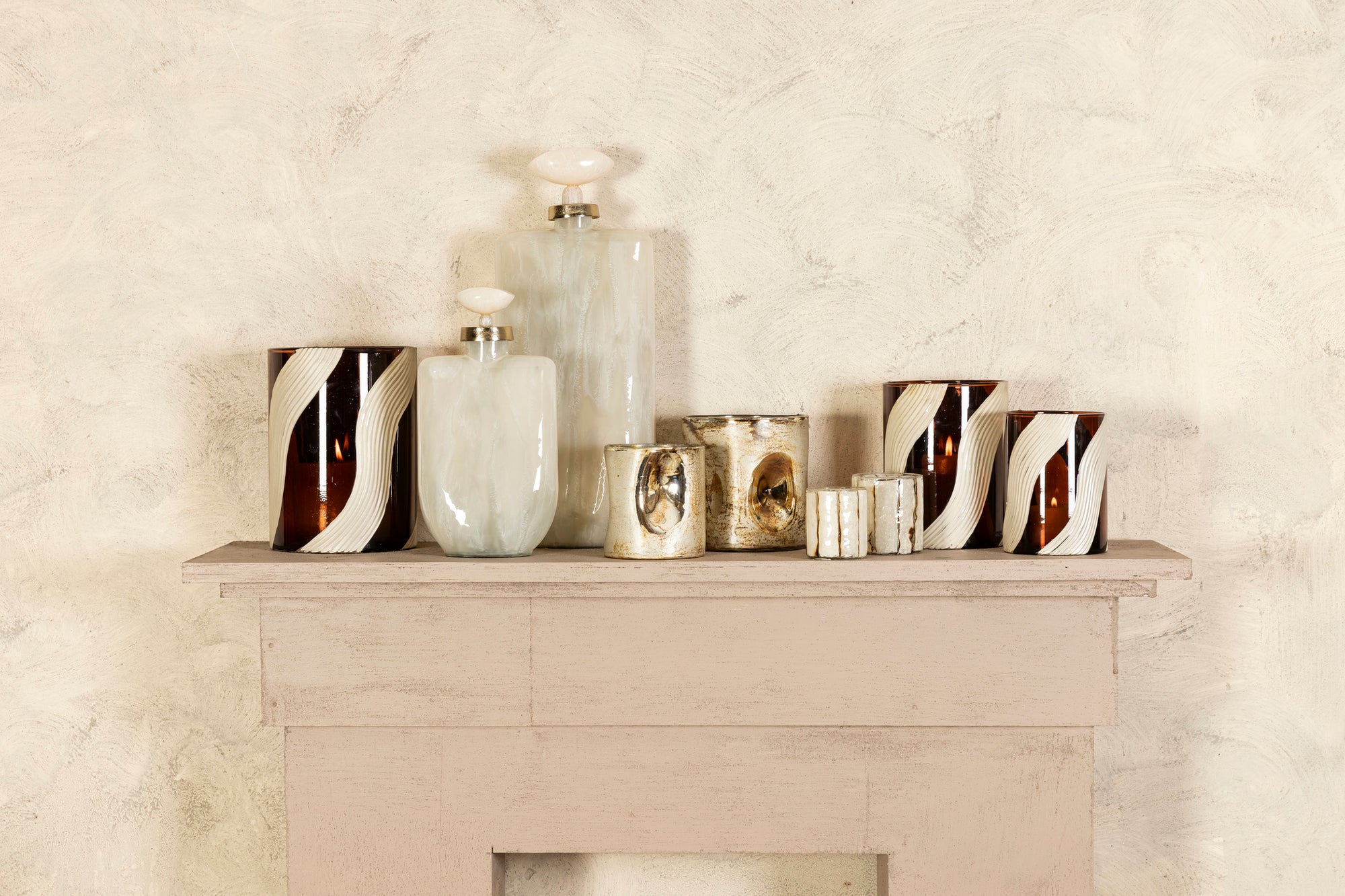 Avan Bougeoirs en verre - Marron