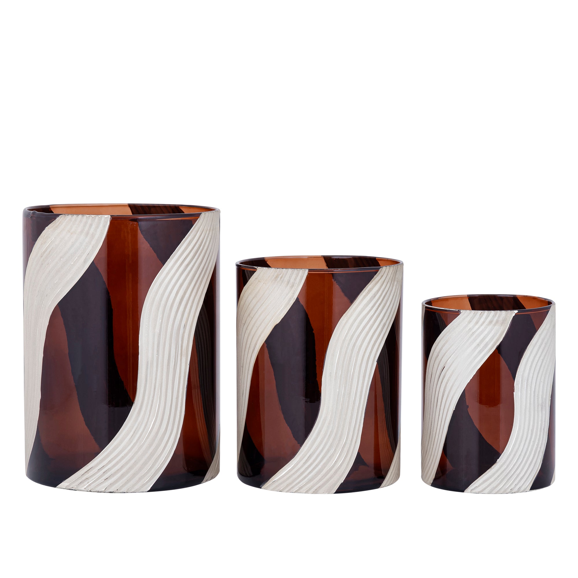 Avan Bougeoirs en verre - Marron