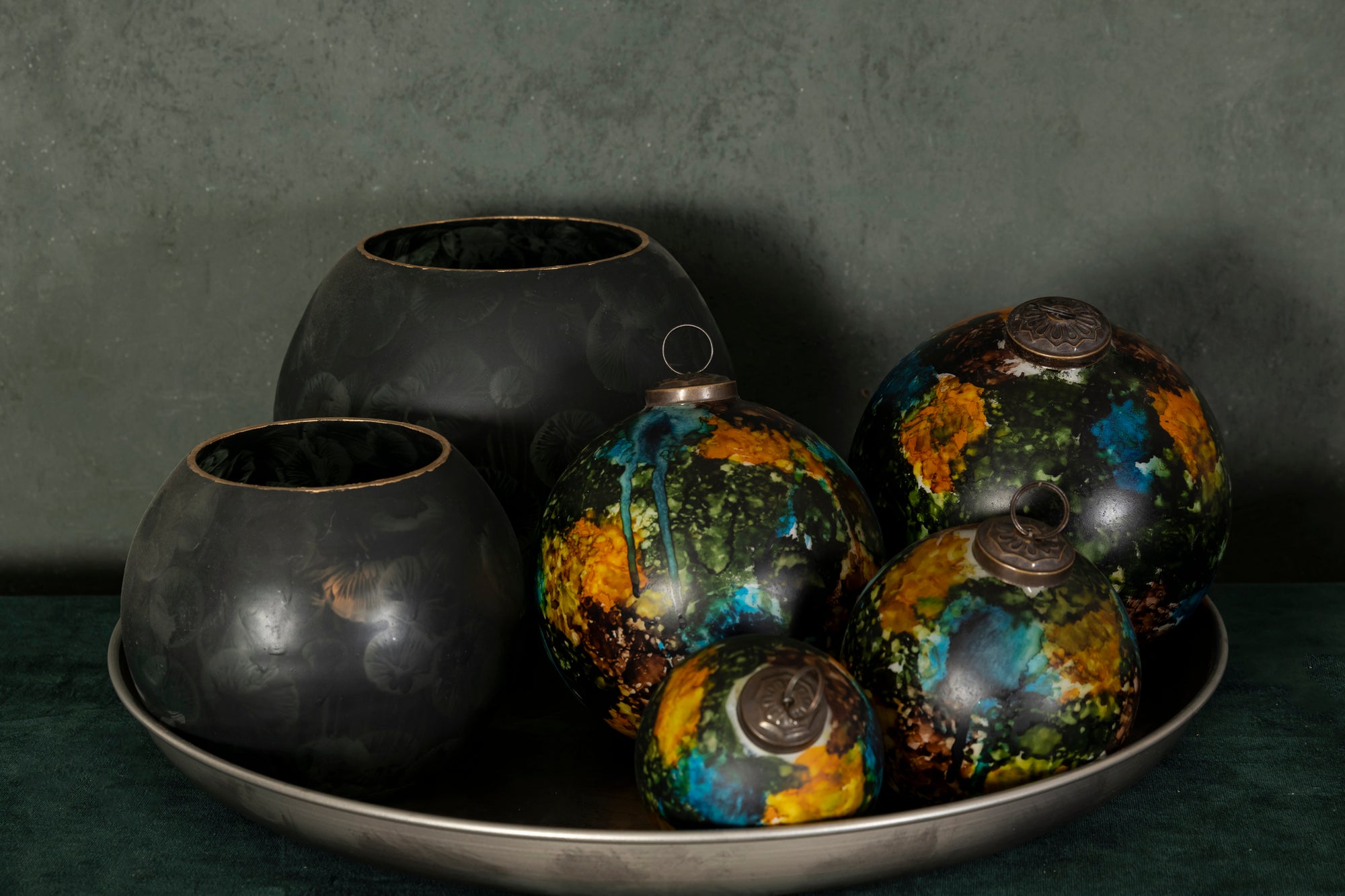 Maky Bougeoirs en verre - Gris