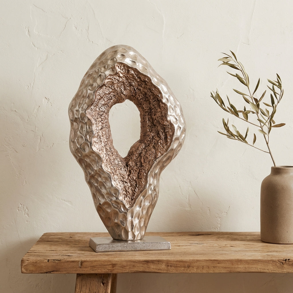 Coolan Antique Champagne casted alu statue oval L