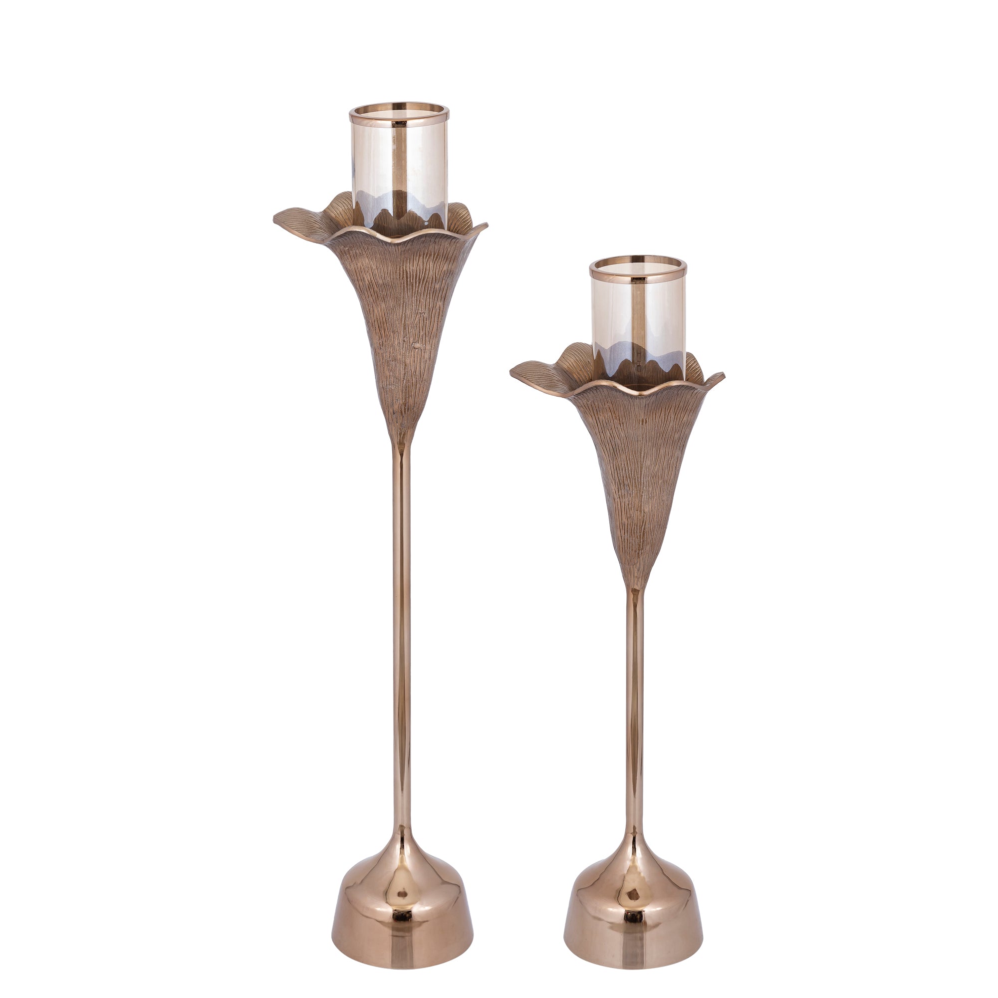 Kourtney Bougeoirs en verre - Bronze